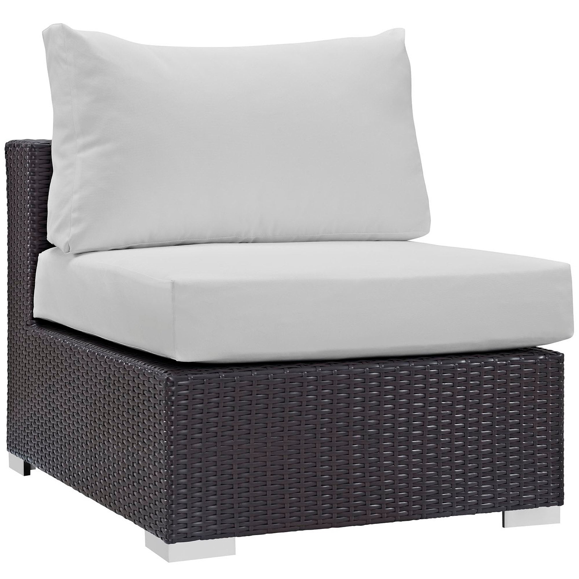 Convene 7 Piece Outdoor Patio Sectional Set, Espresso White