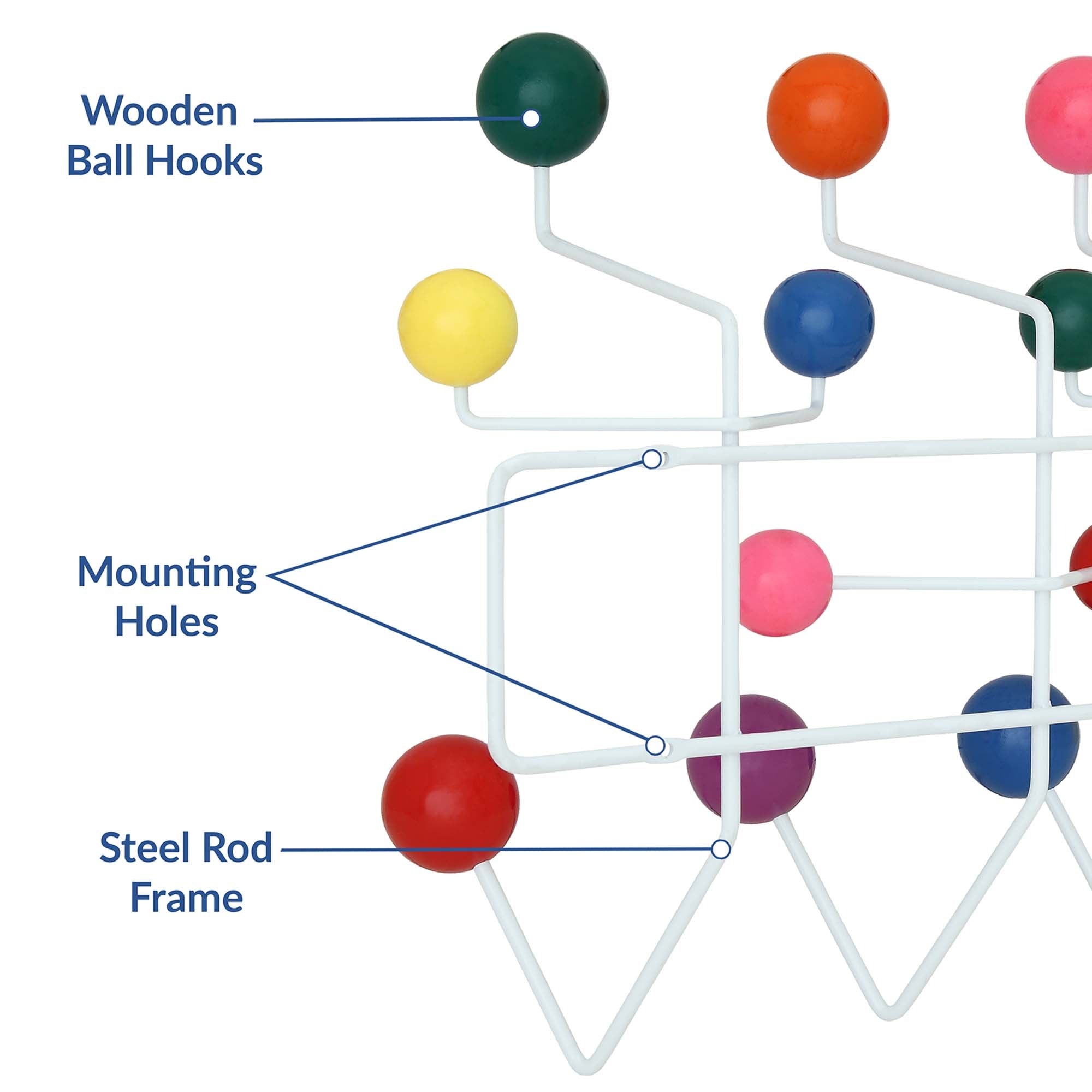 Gumball Coat Rack, Multicolored