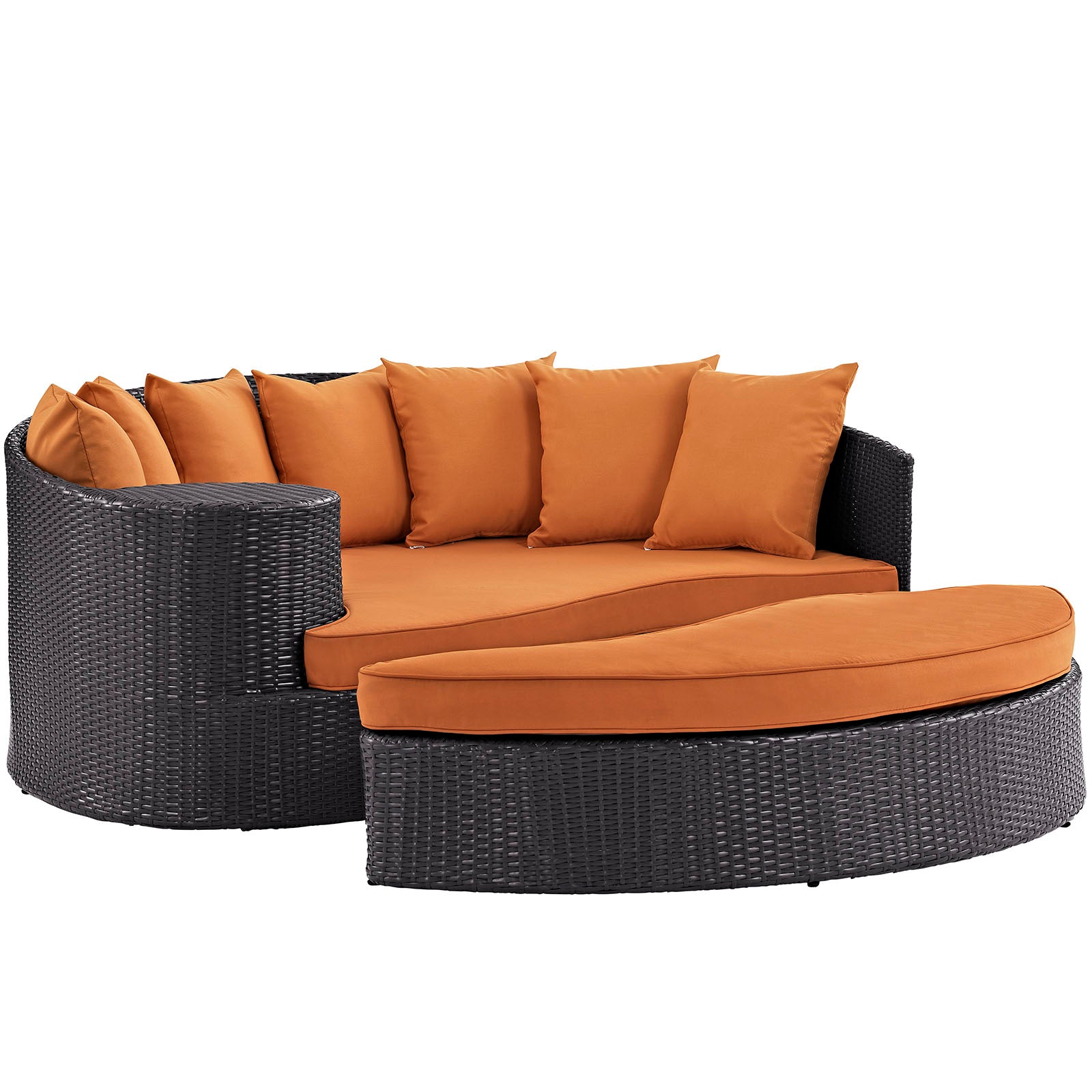 Convene Espresso Orange Outdoor Patio Daybed