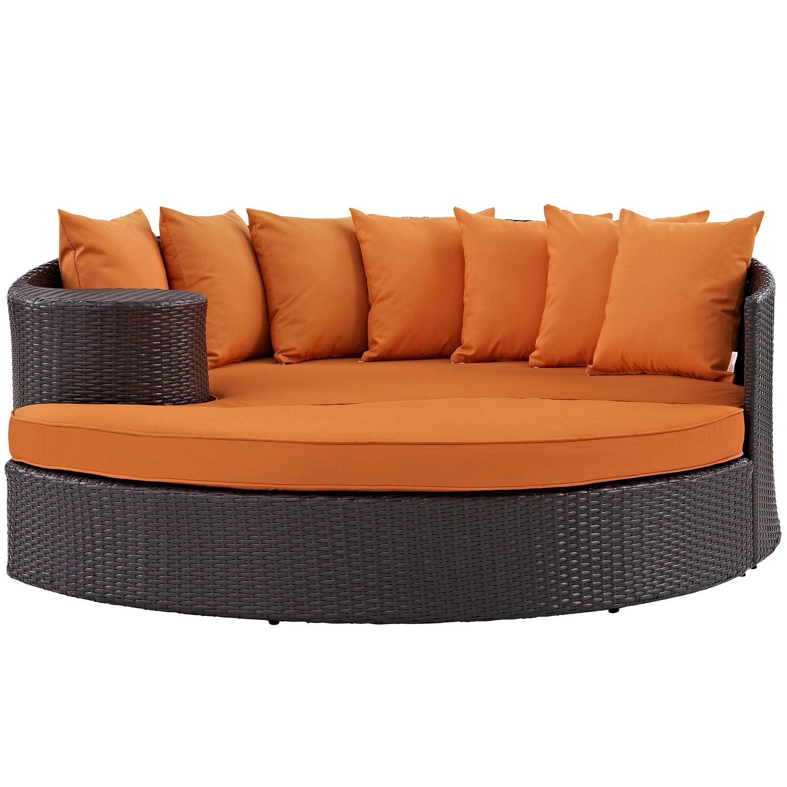 Convene Espresso Orange Outdoor Patio Daybed