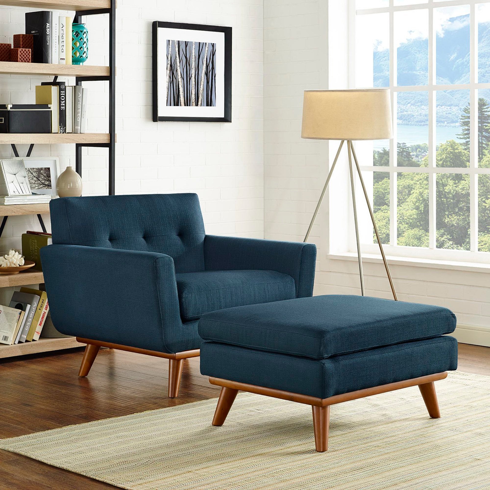 Engage 2 Piece Armchair and Ottoman, Azure