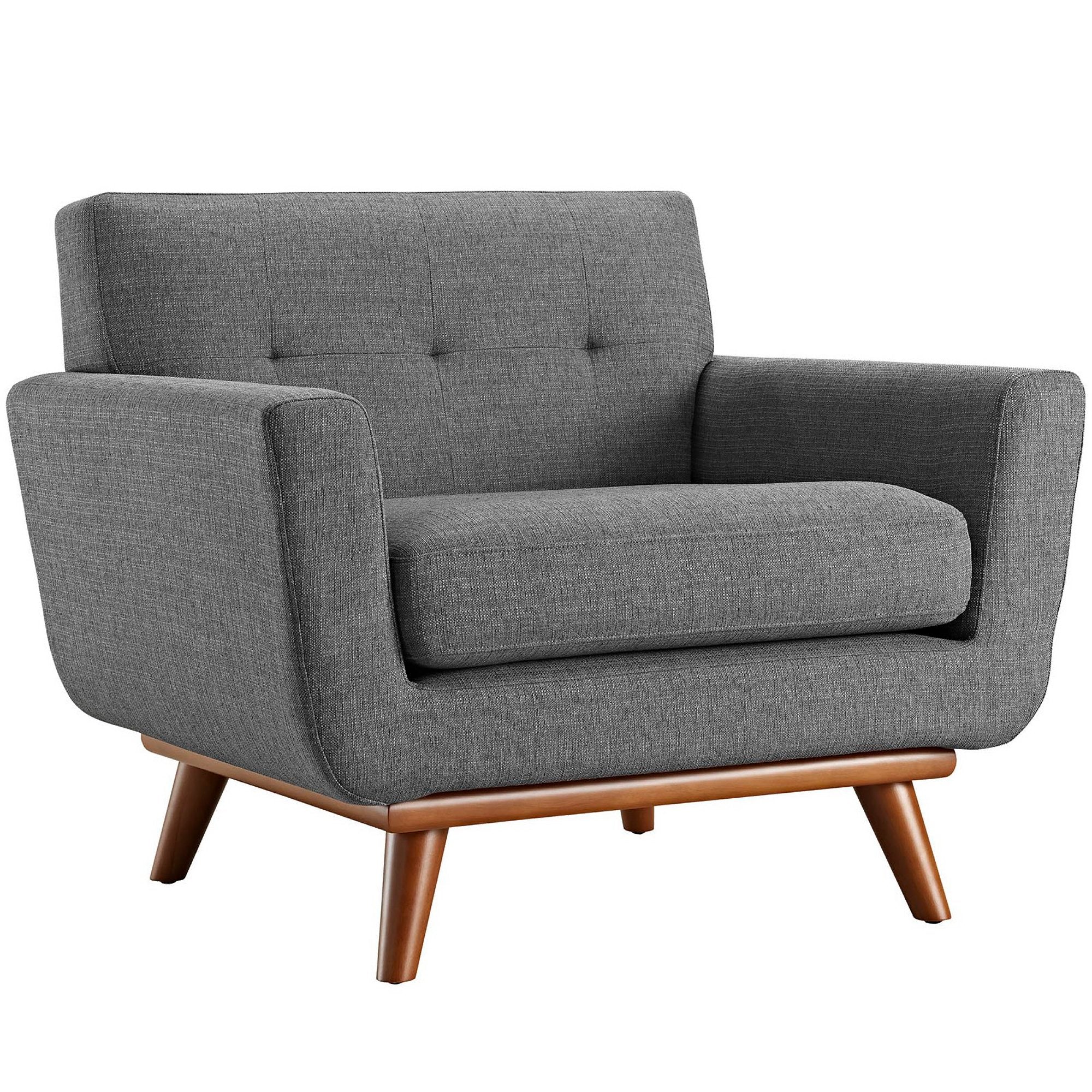 Engage 2 Piece Armchair and Ottoman, Gray