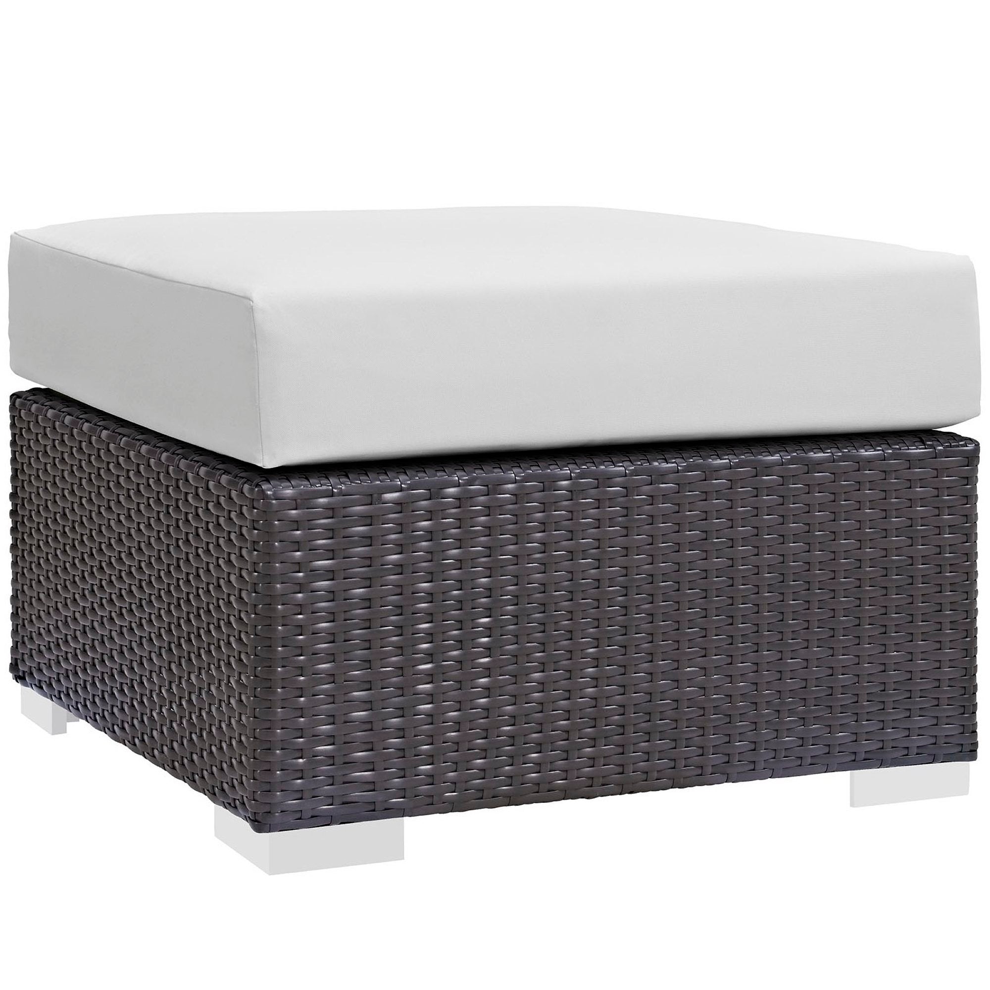 Convene 8 Piece Outdoor Patio Sectional Set, Espresso White
