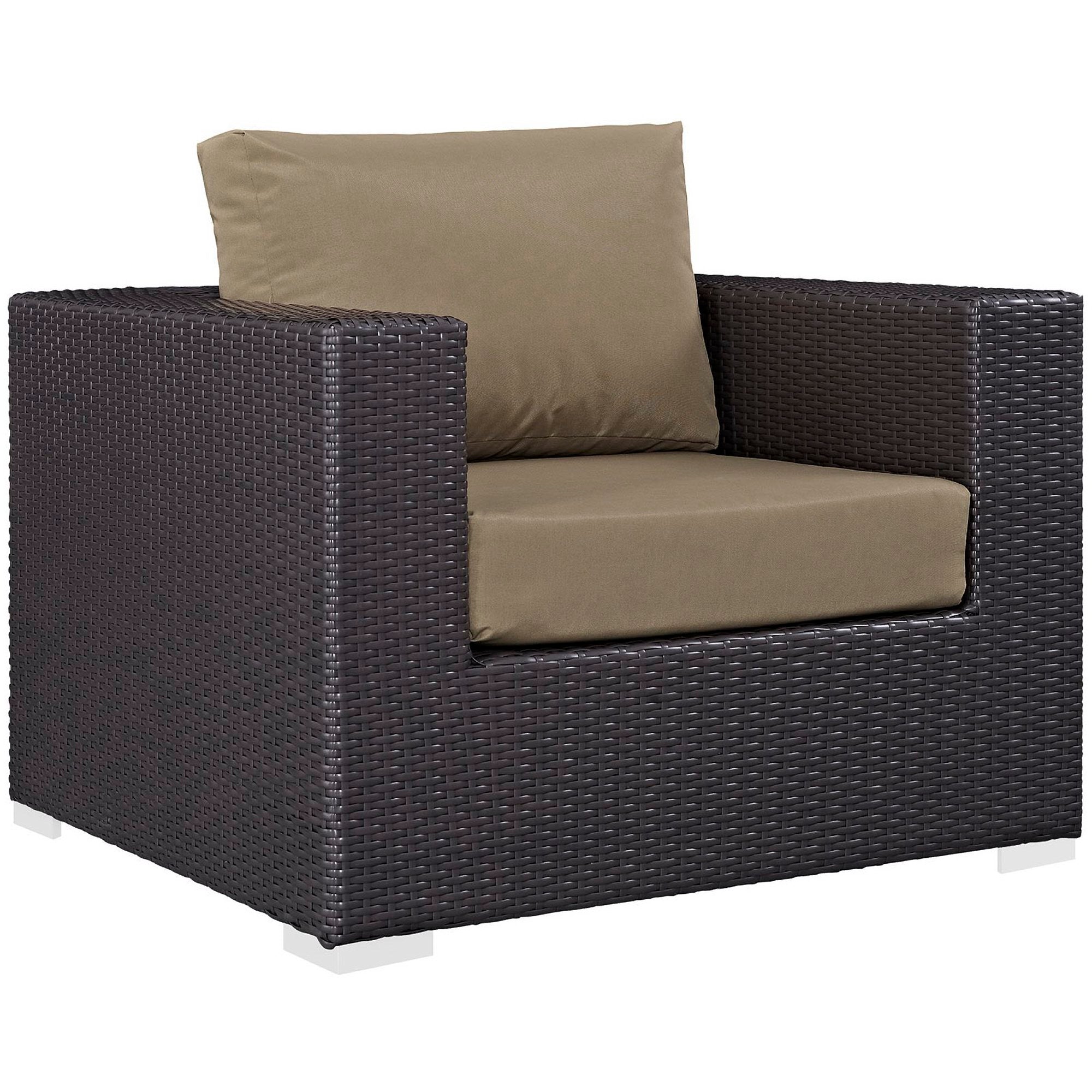 Convene 6 Piece Outdoor Patio Sectional Set, Espresso Mocha