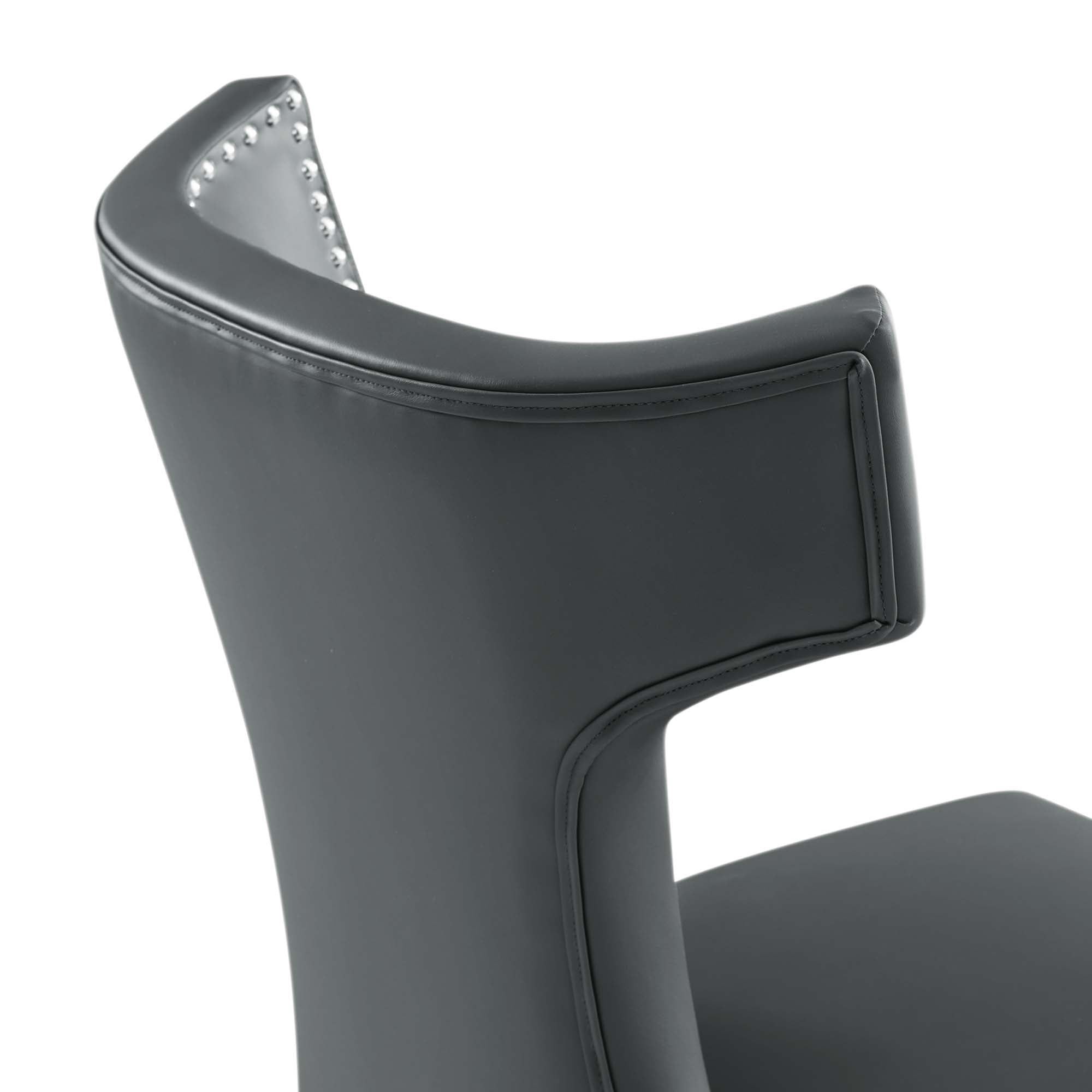 Curve Vegan Leather Dining Chair, Gray