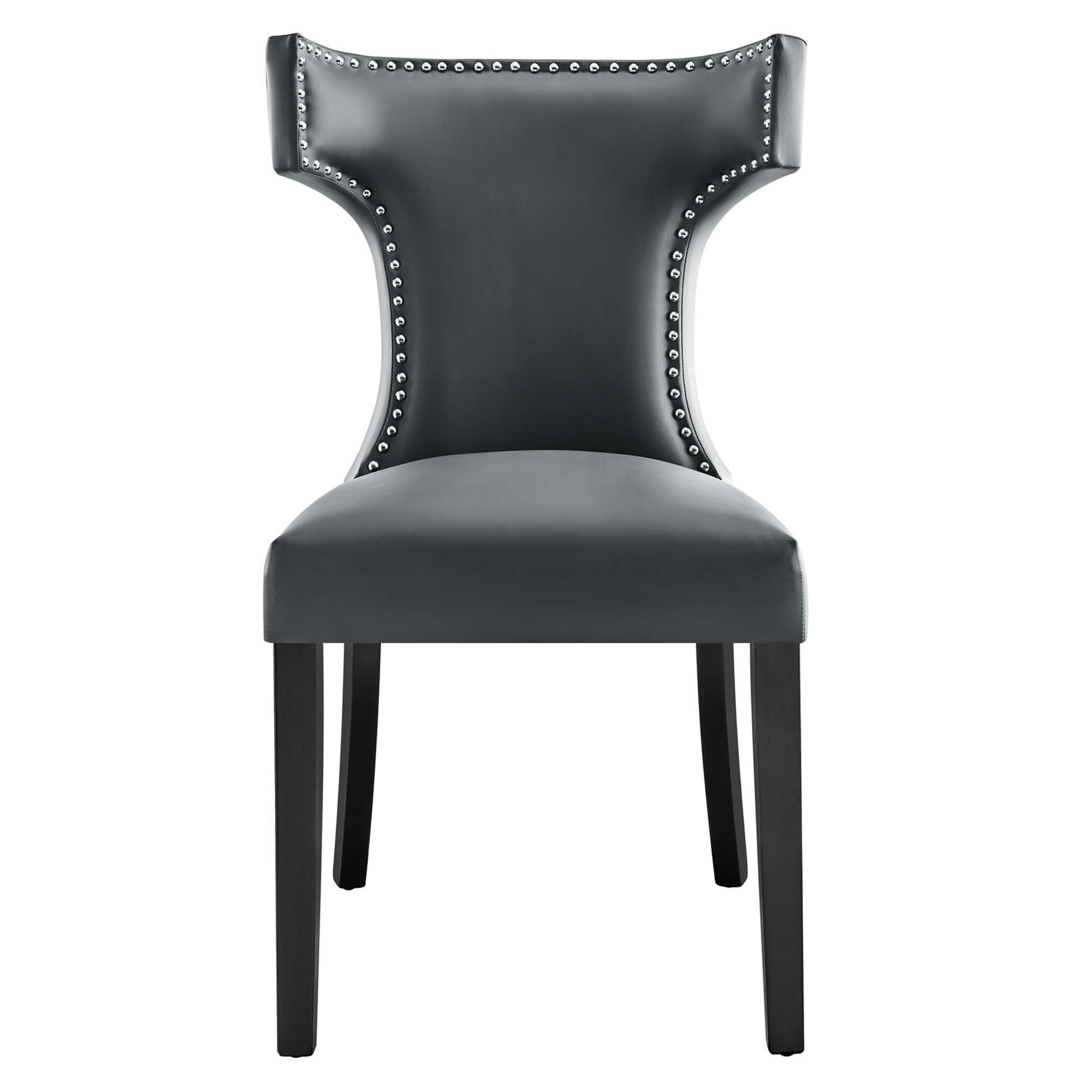 Curve Vegan Leather Dining Chair, Gray