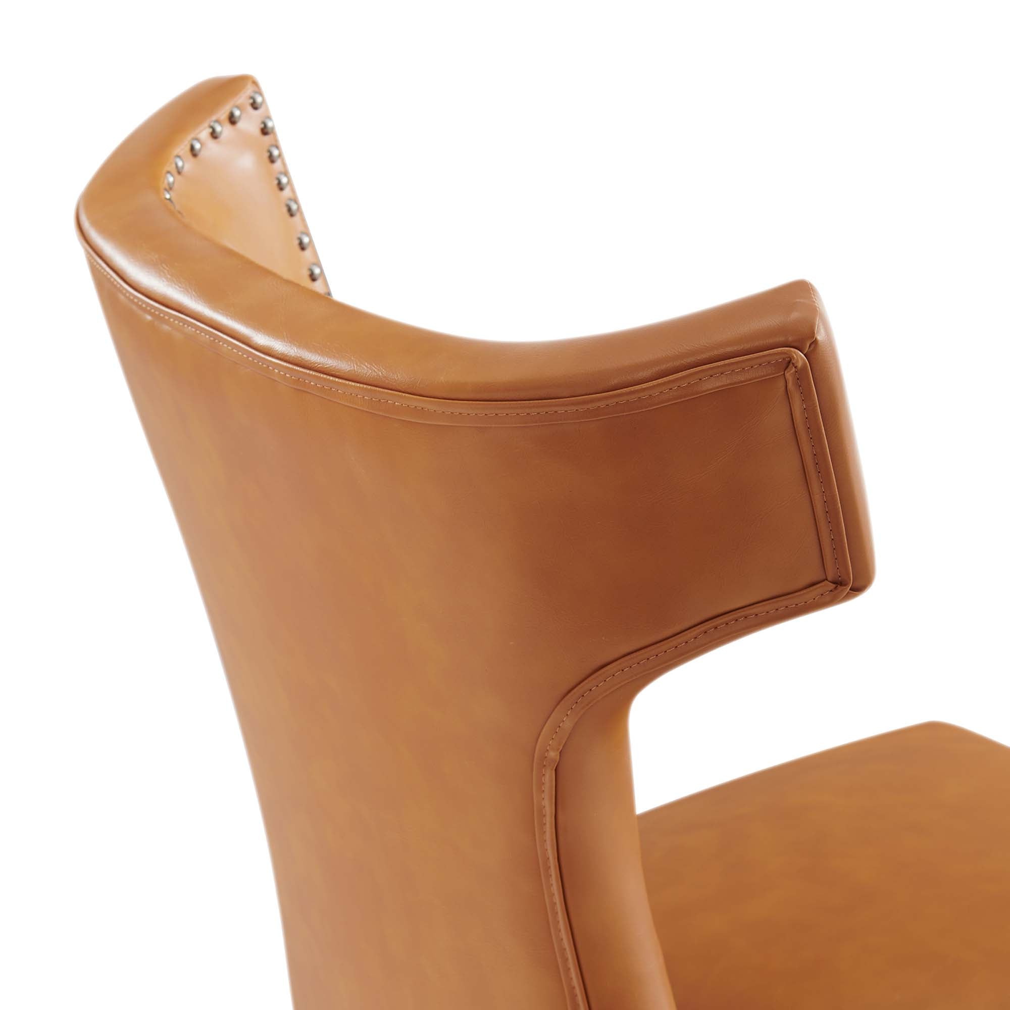 Curve Vegan Leather Dining Chair, Tan