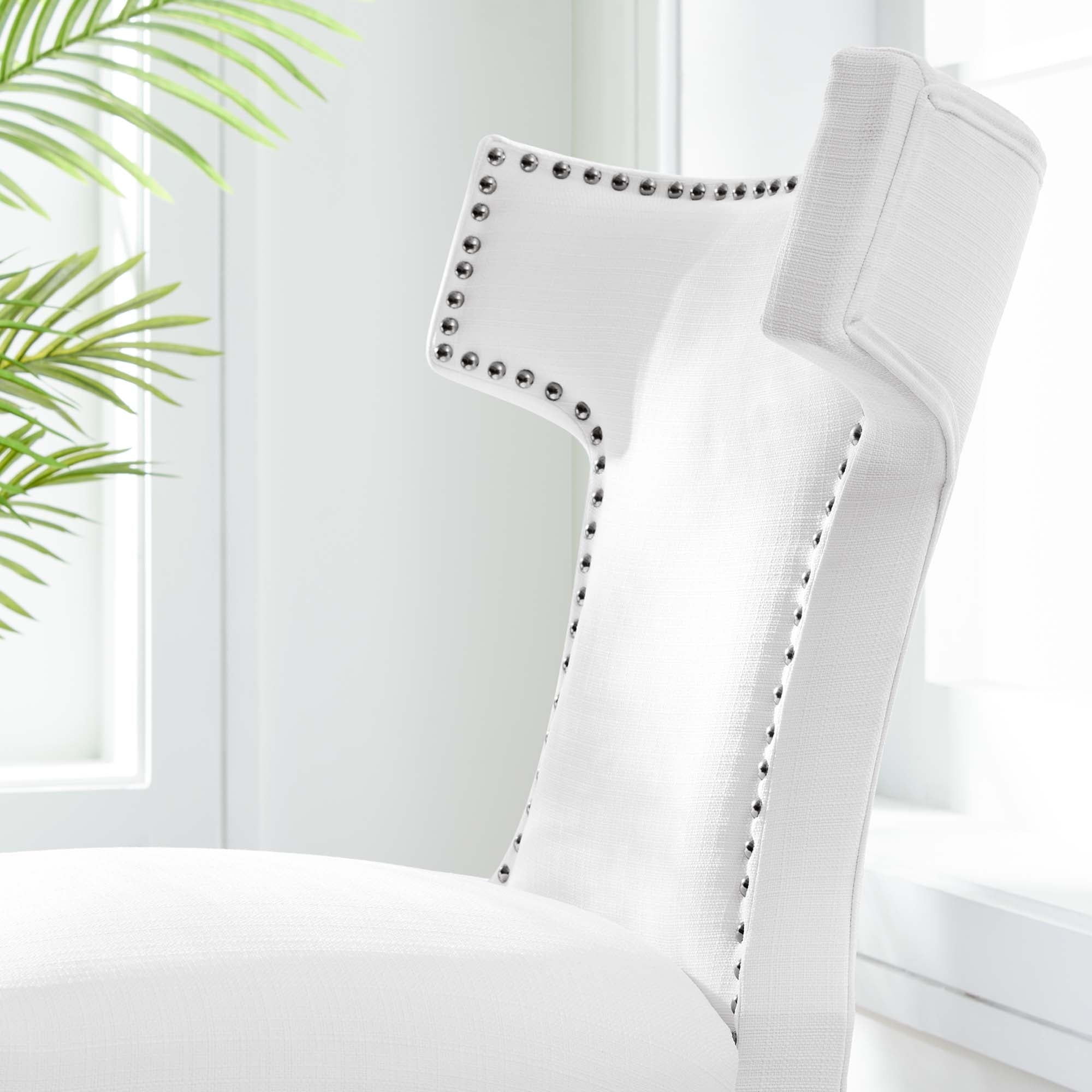 Curve Fabric Dining Chair, White