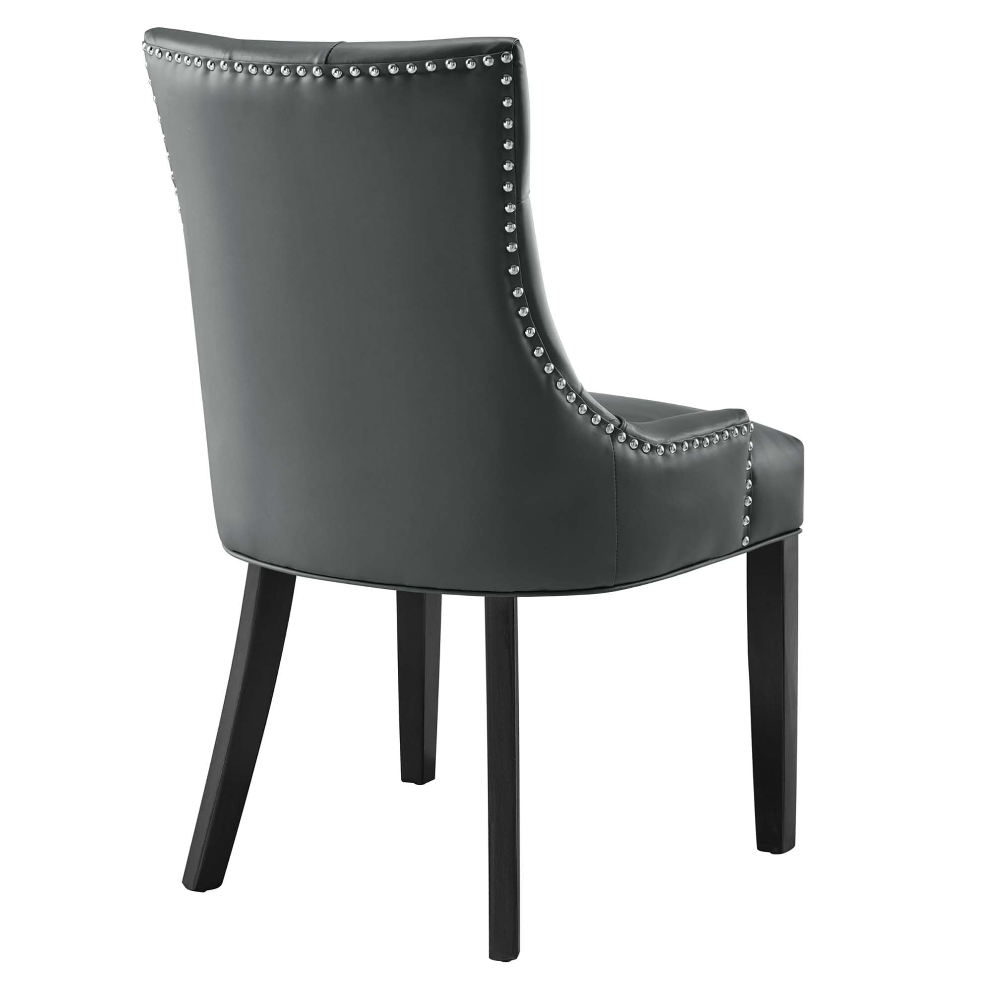 Regent Tufted Vegan Leather Dining Chair, Gray