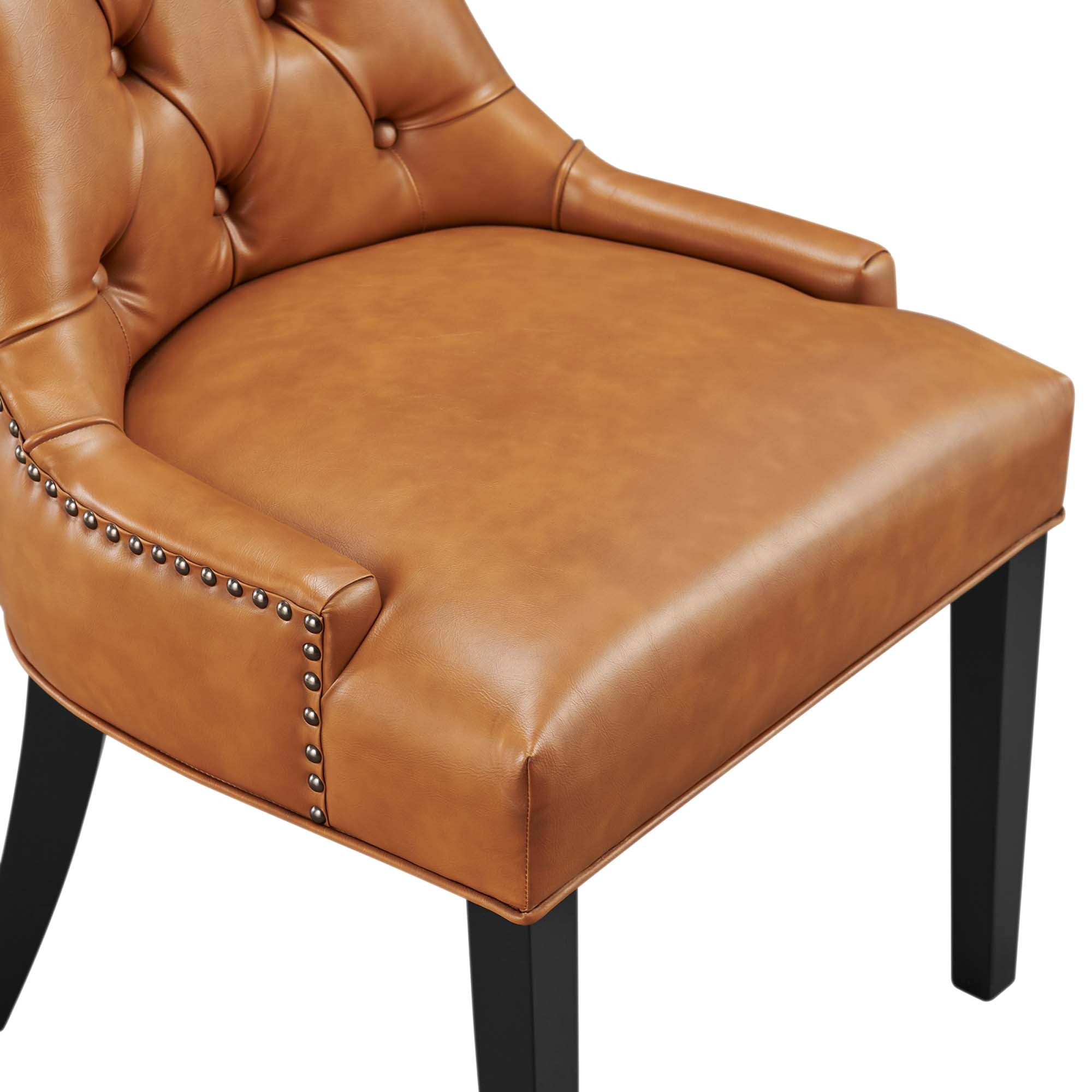 Regent Tufted Vegan Leather Dining Chair, Tan