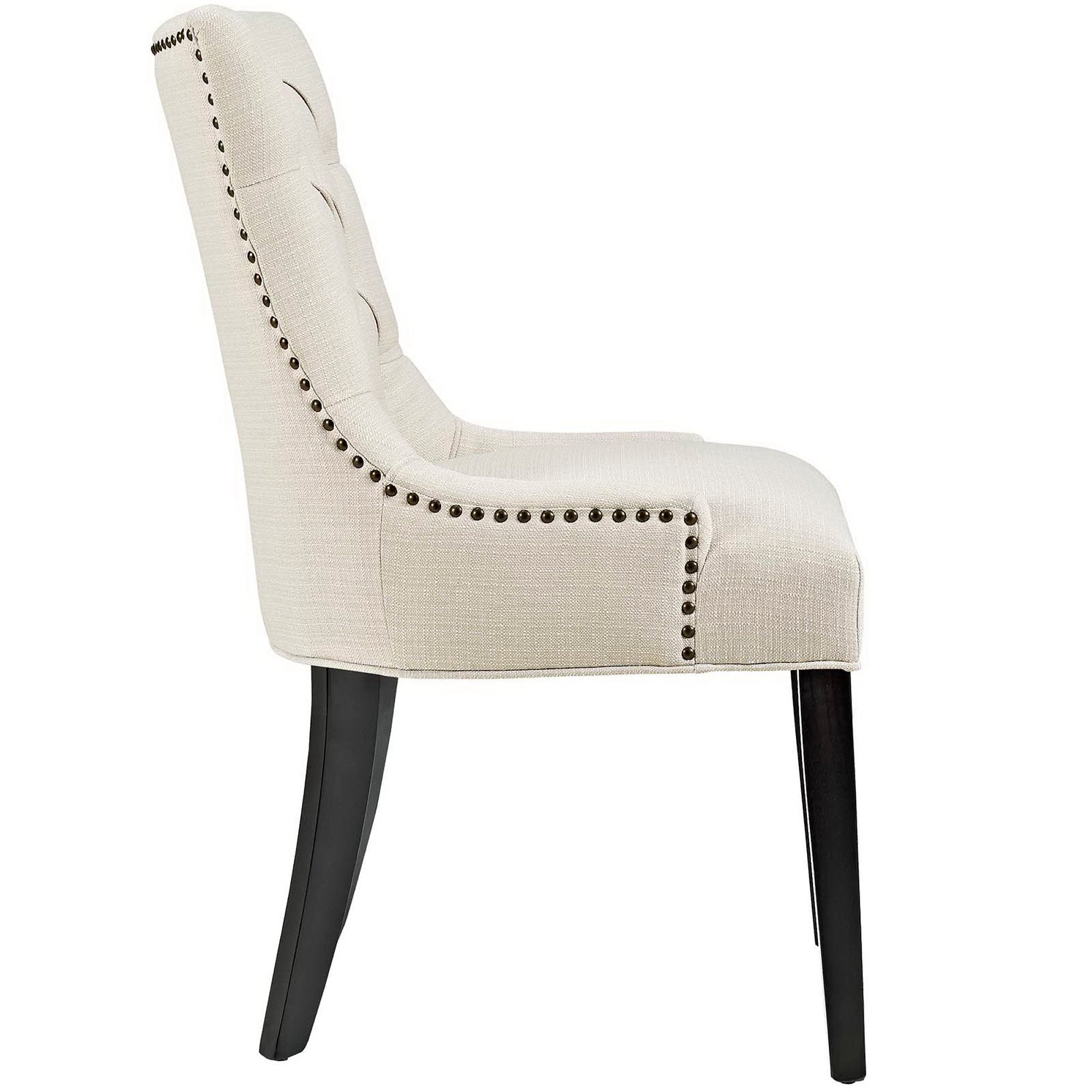Regent Tufted Fabric Dining Chair, Beige