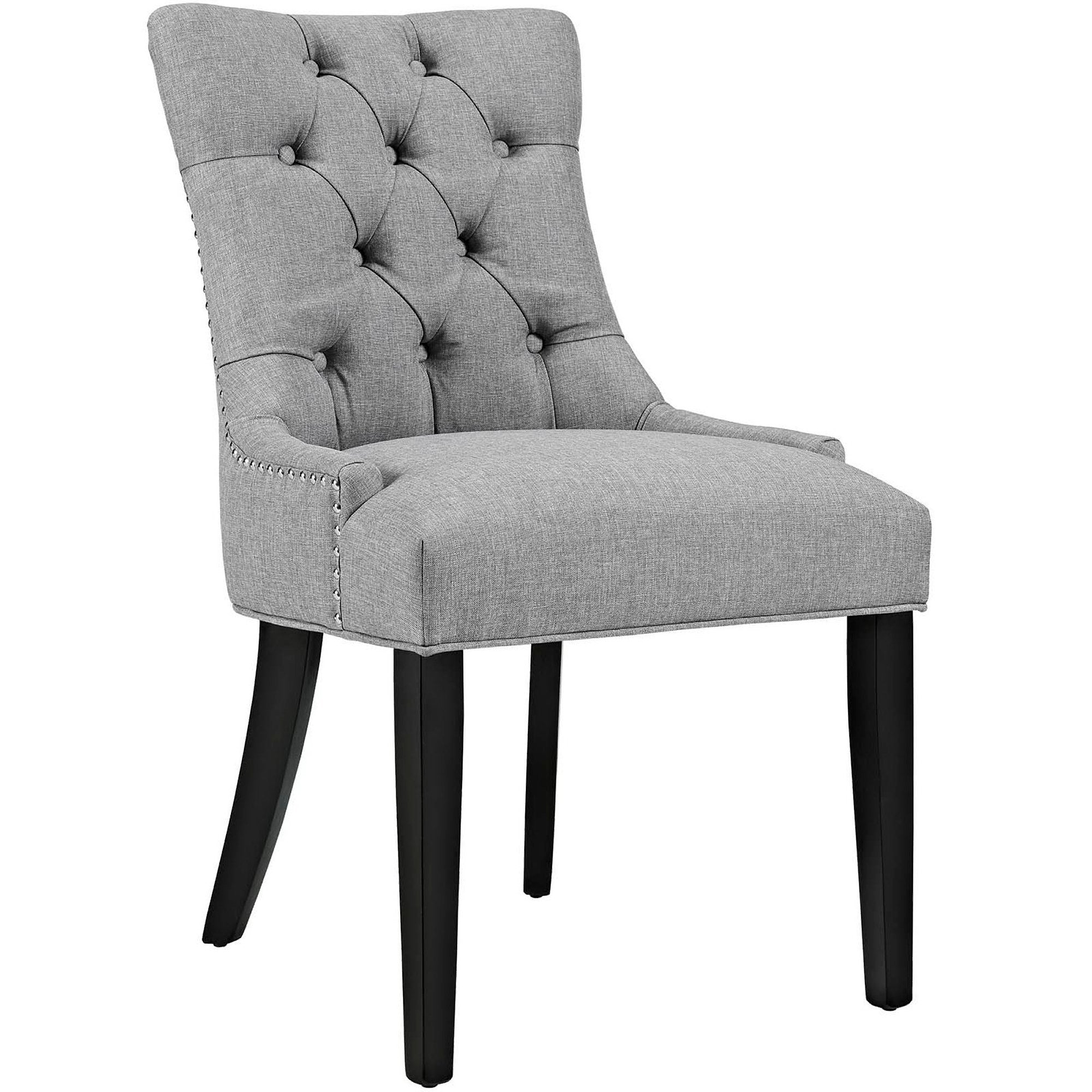 Regent Tufted Fabric Dining Chair, Light Gray