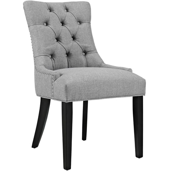Regent Tufted Fabric Dining Chair, Light Gray