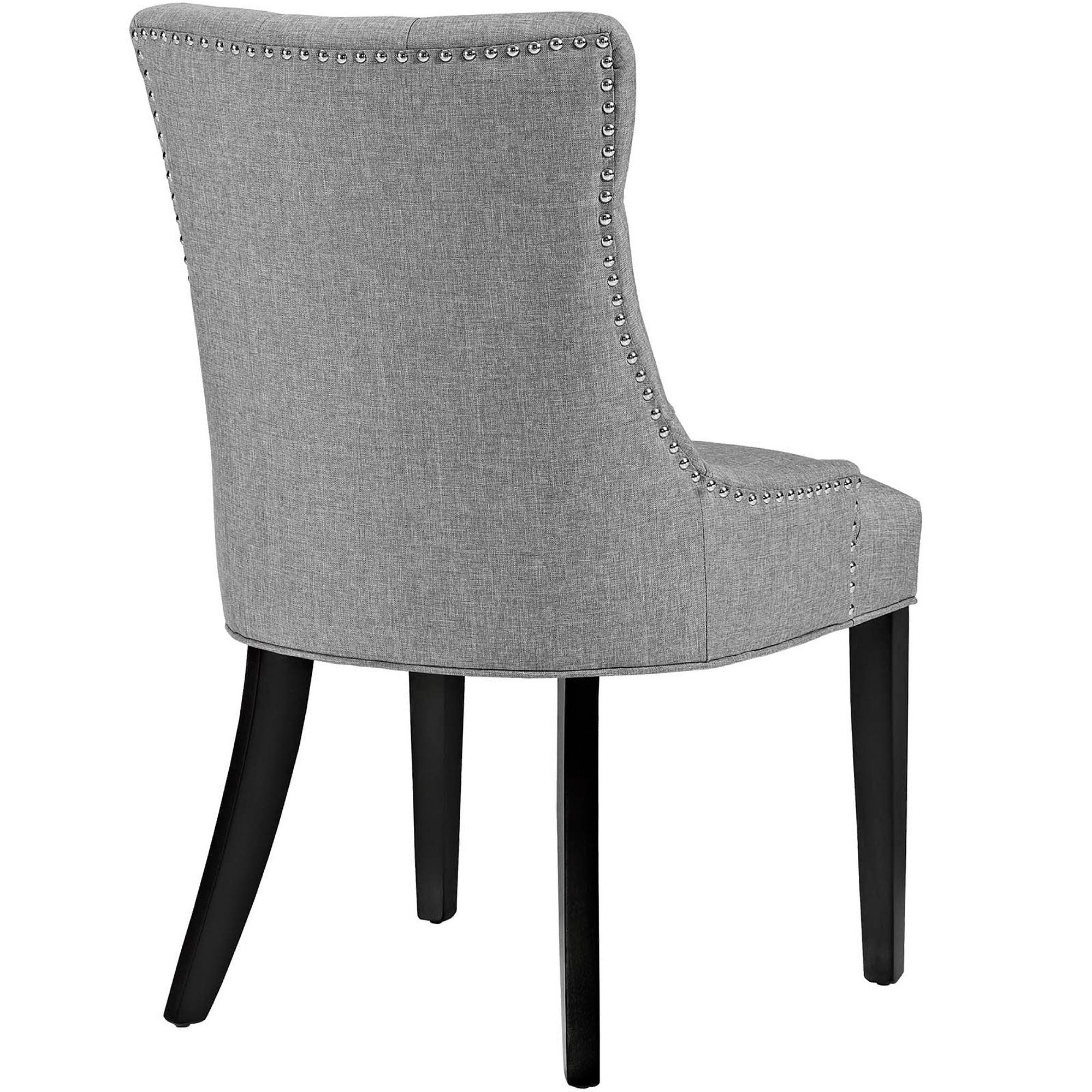 Regent Tufted Fabric Dining Chair, Light Gray