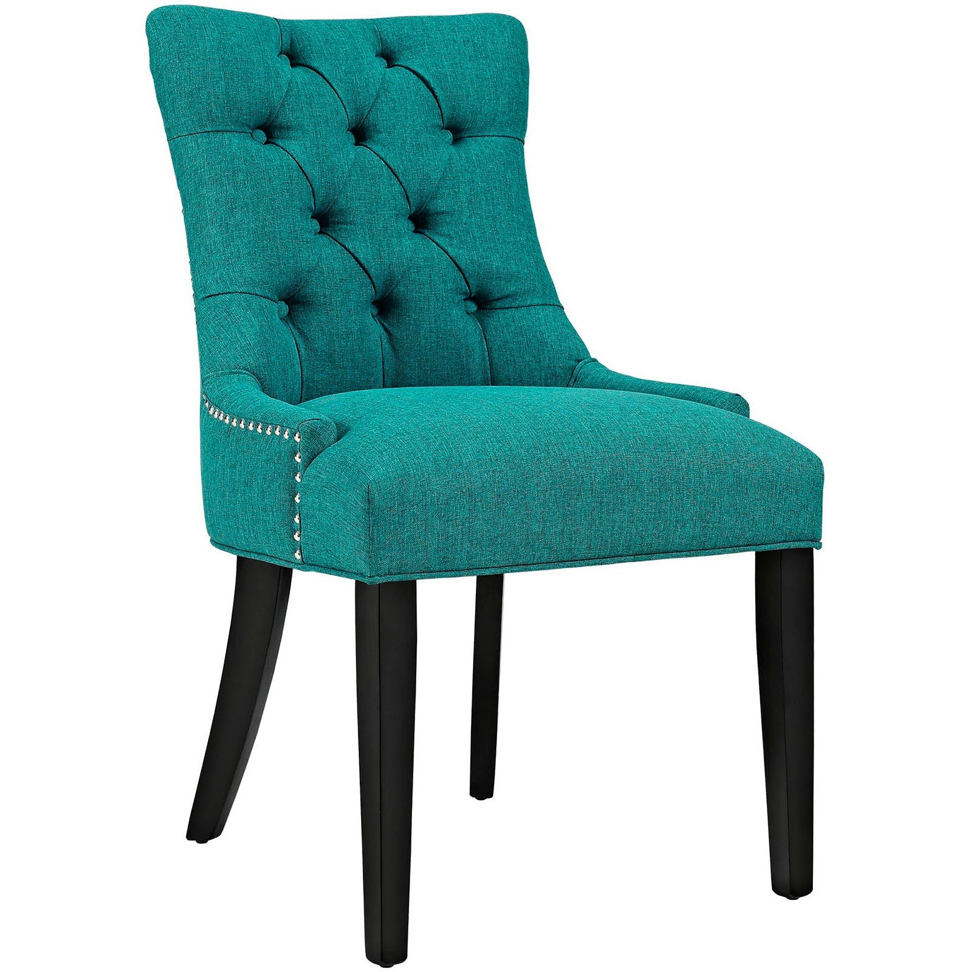 Regent Tufted Fabric Dining Chair, Teal