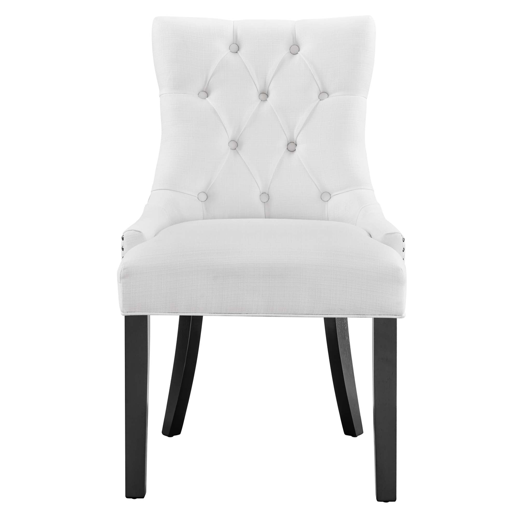 Regent Tufted Fabric Dining Chair, White