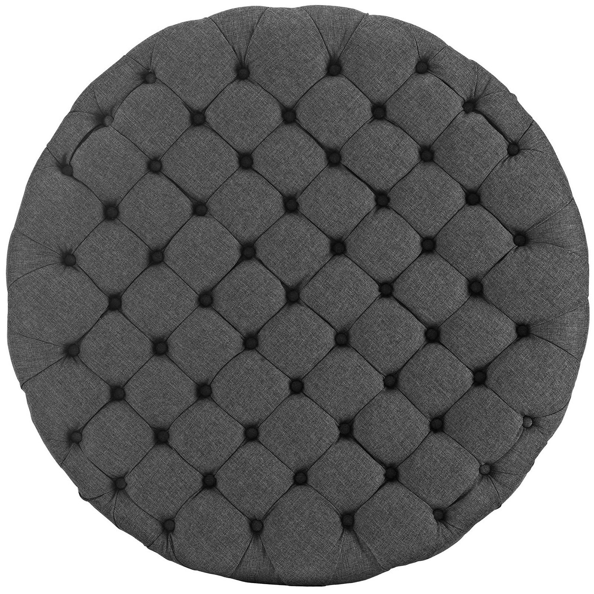 Amour Upholstered Fabric Ottoman, Gray