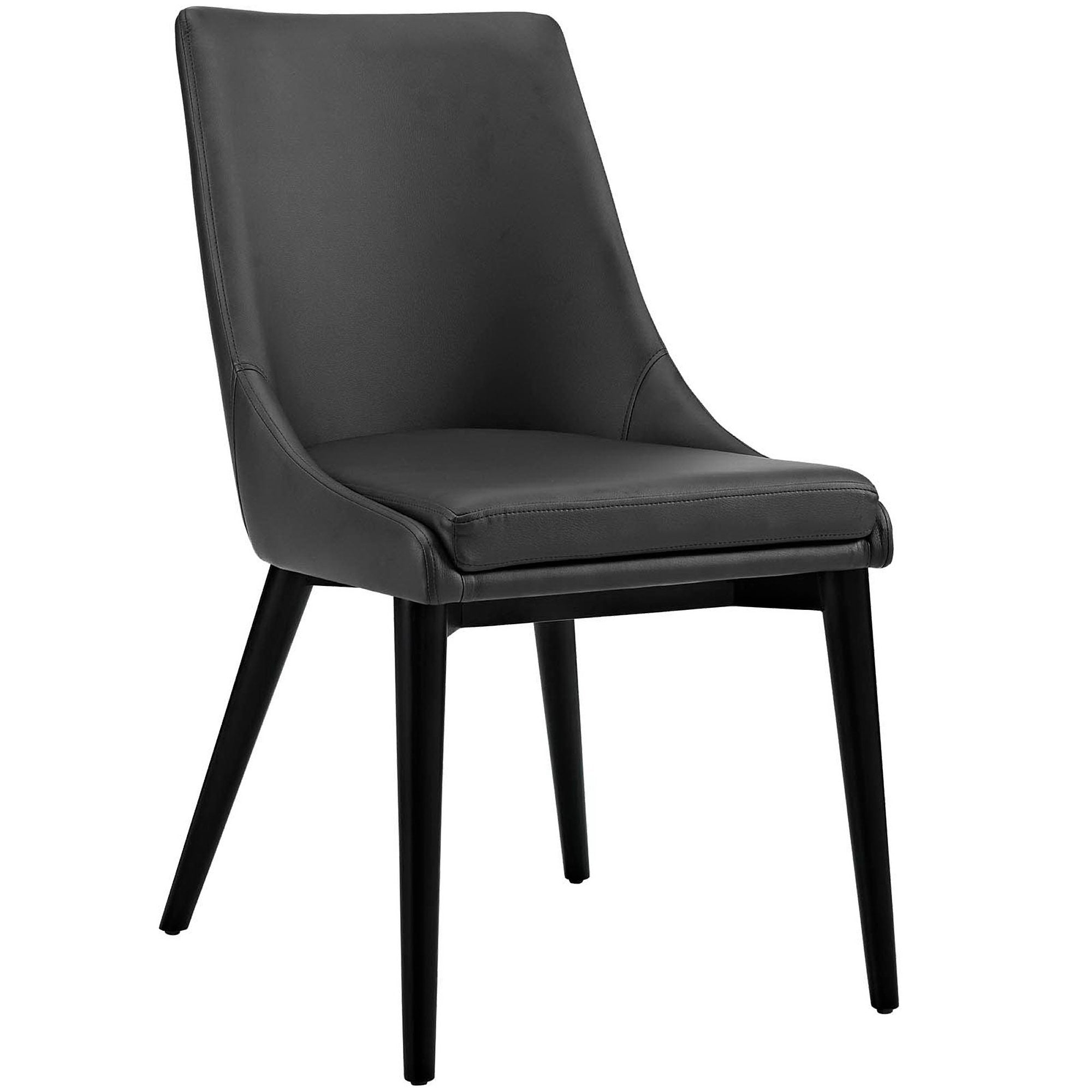 Viscount Vegan Leather Dining Chair, Black