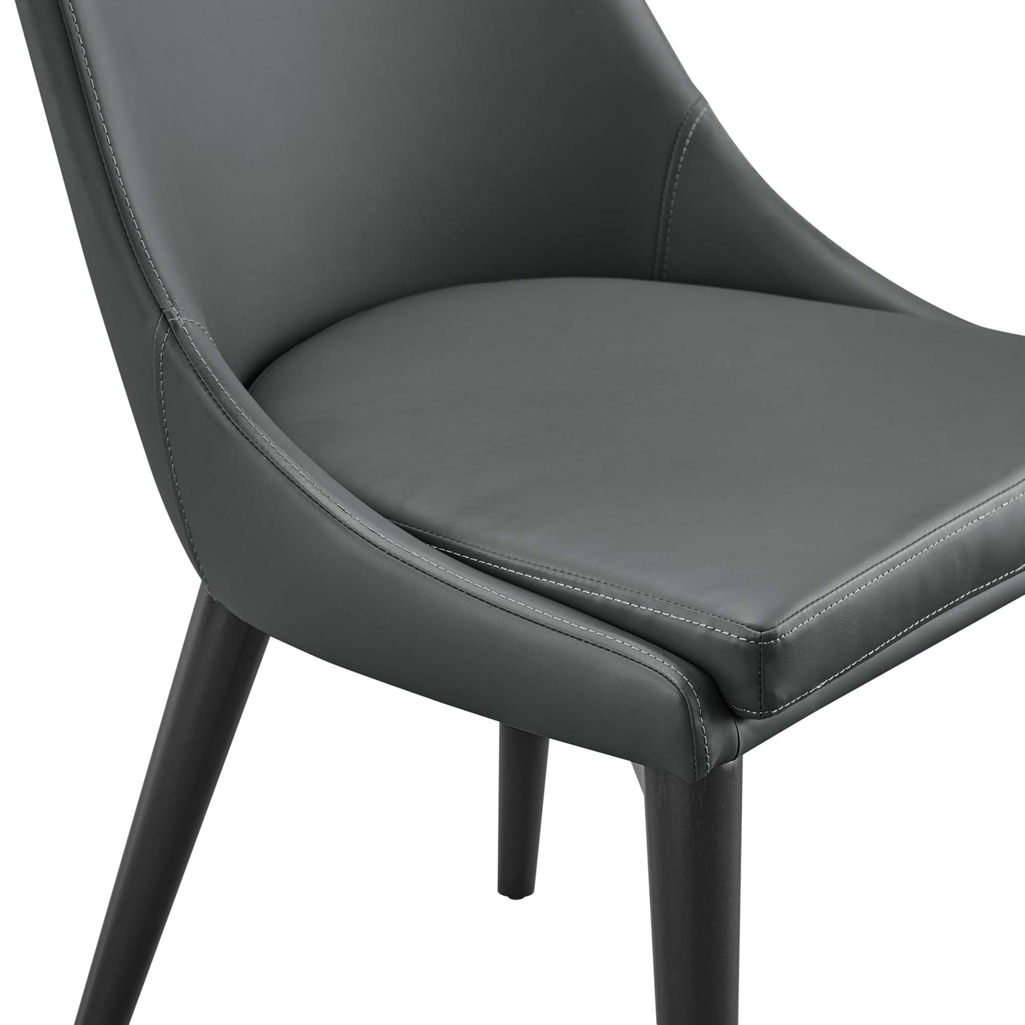 Viscount Vegan Leather Dining Chair, Gray