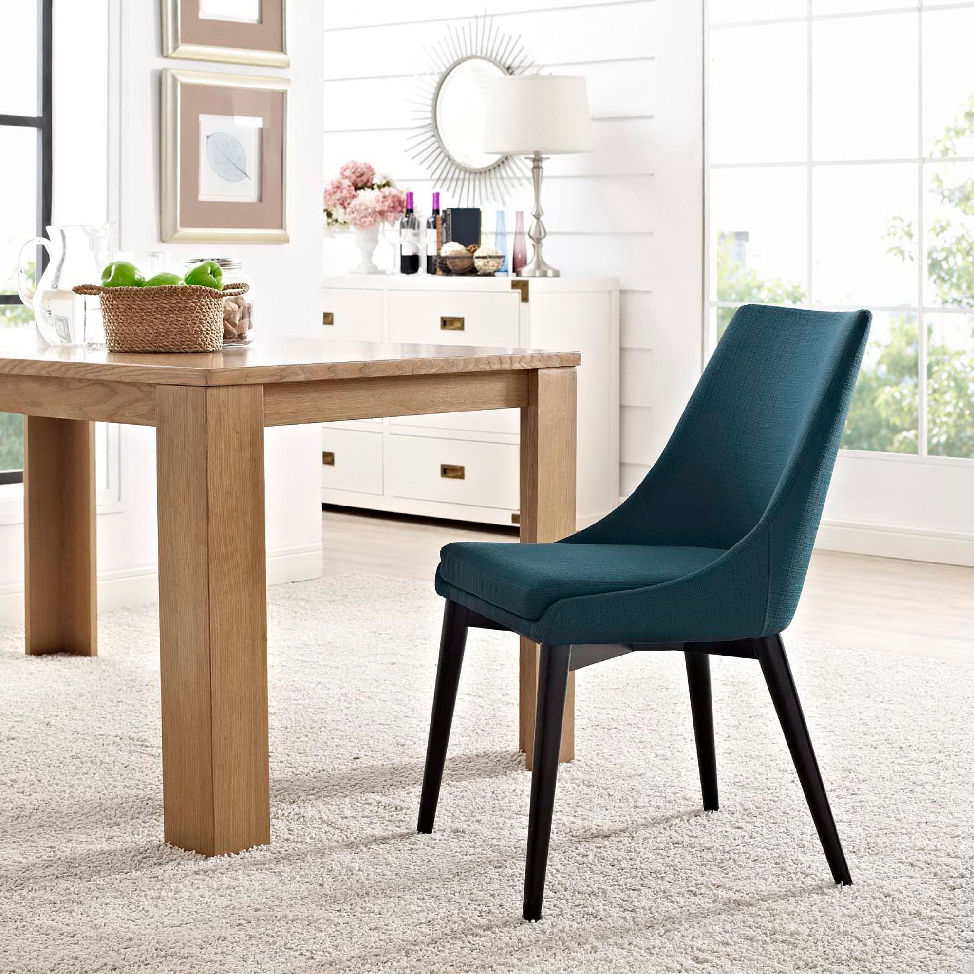 Viscount Fabric Dining Chair, Azure