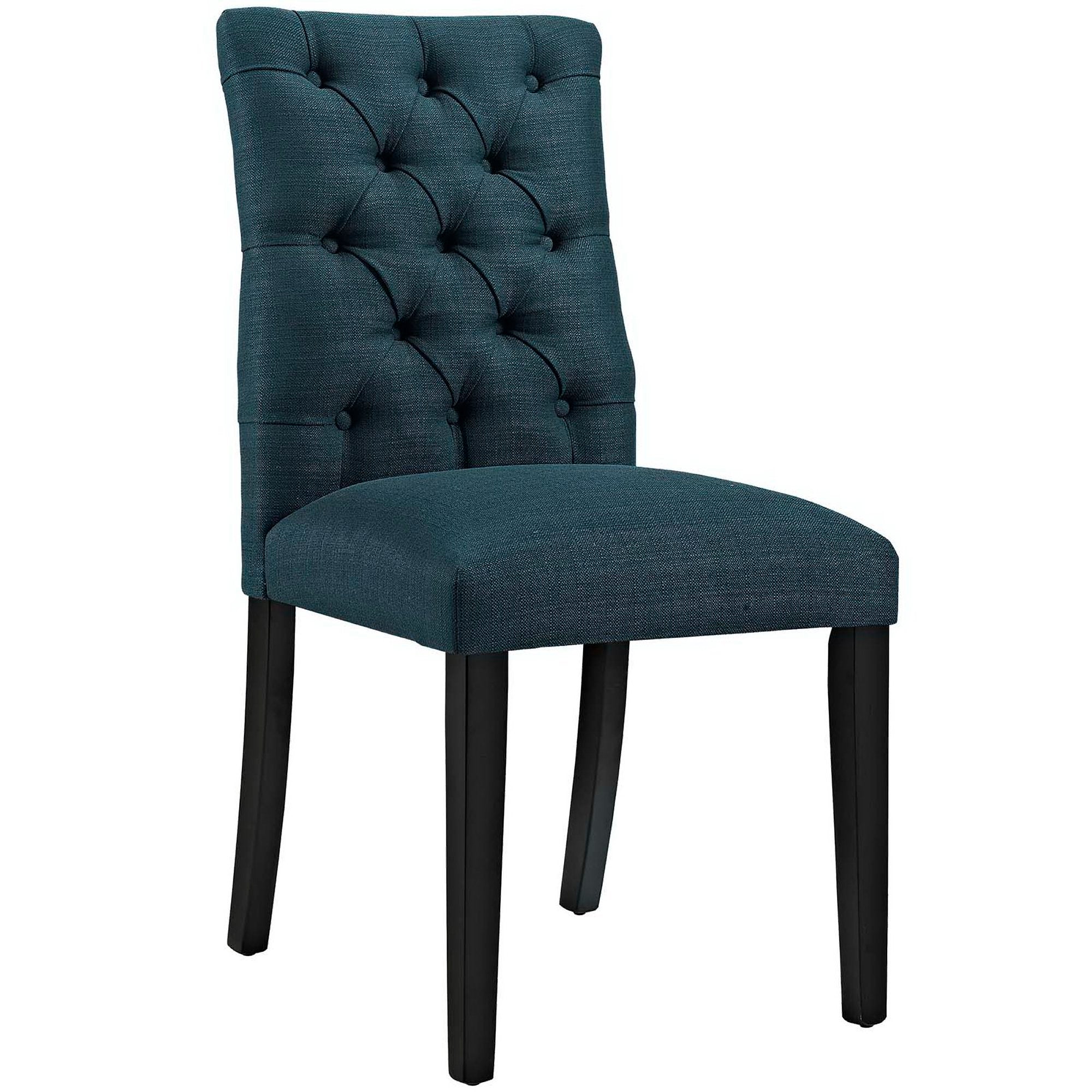 Duchess Button Tufted Fabric Dining Chair, Azure