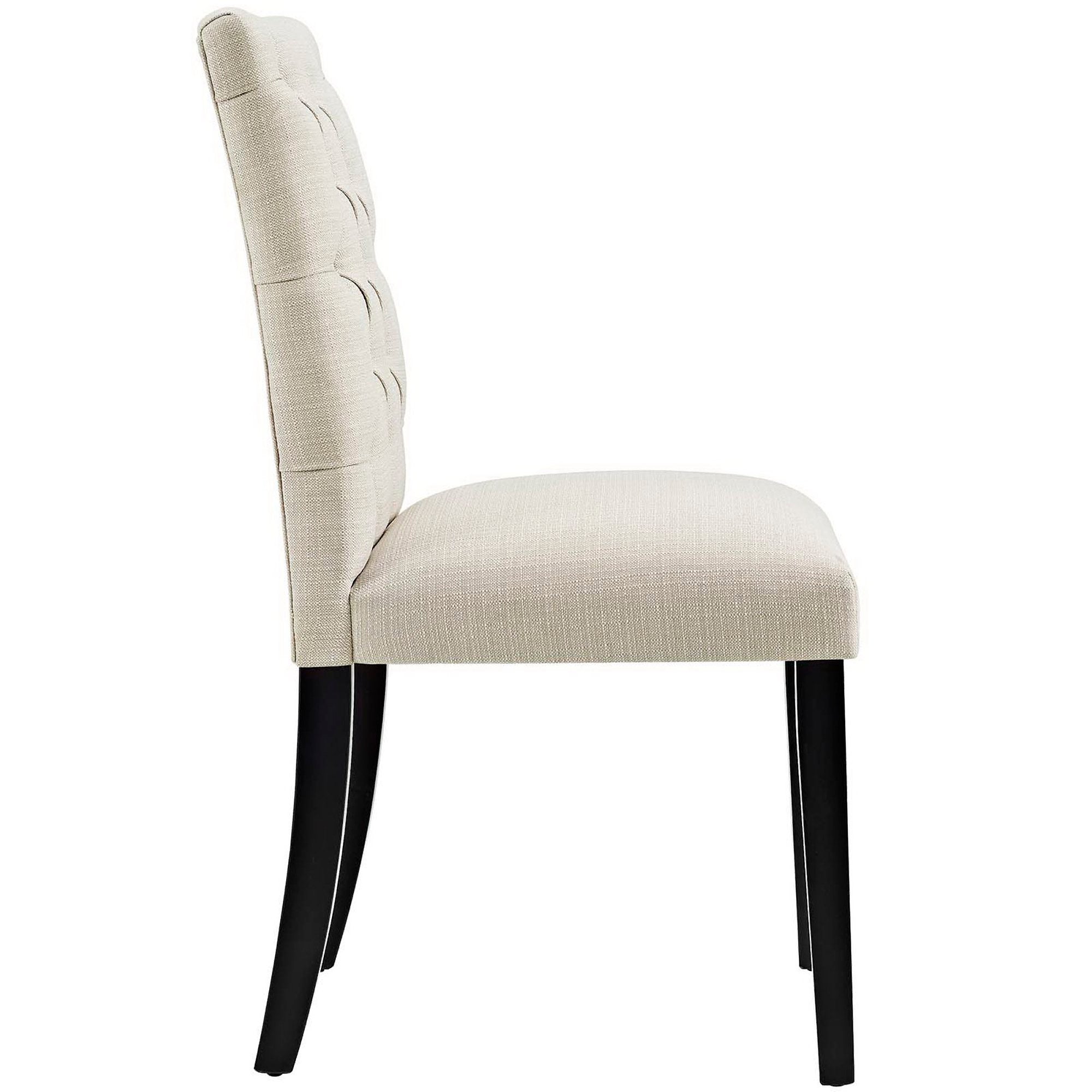 Duchess Button Tufted Fabric Dining Chair, Beige