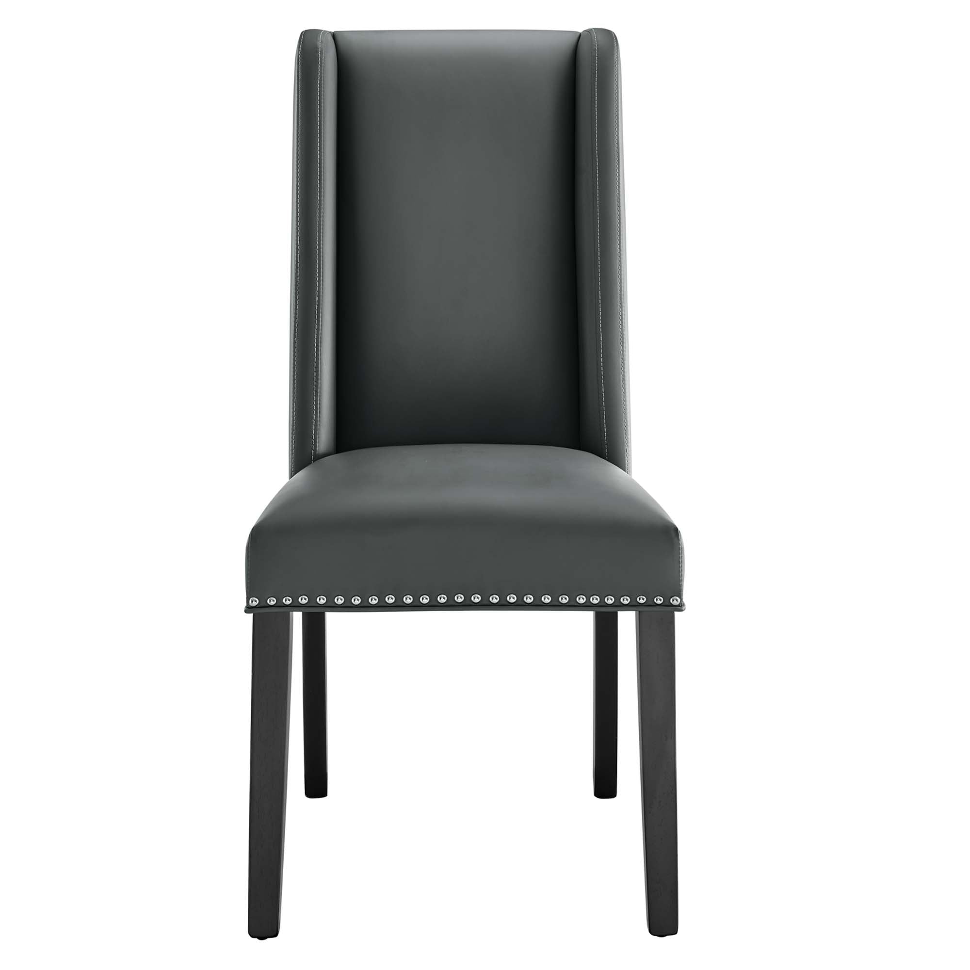Baron Vegan Leather Dining Chair, Gray