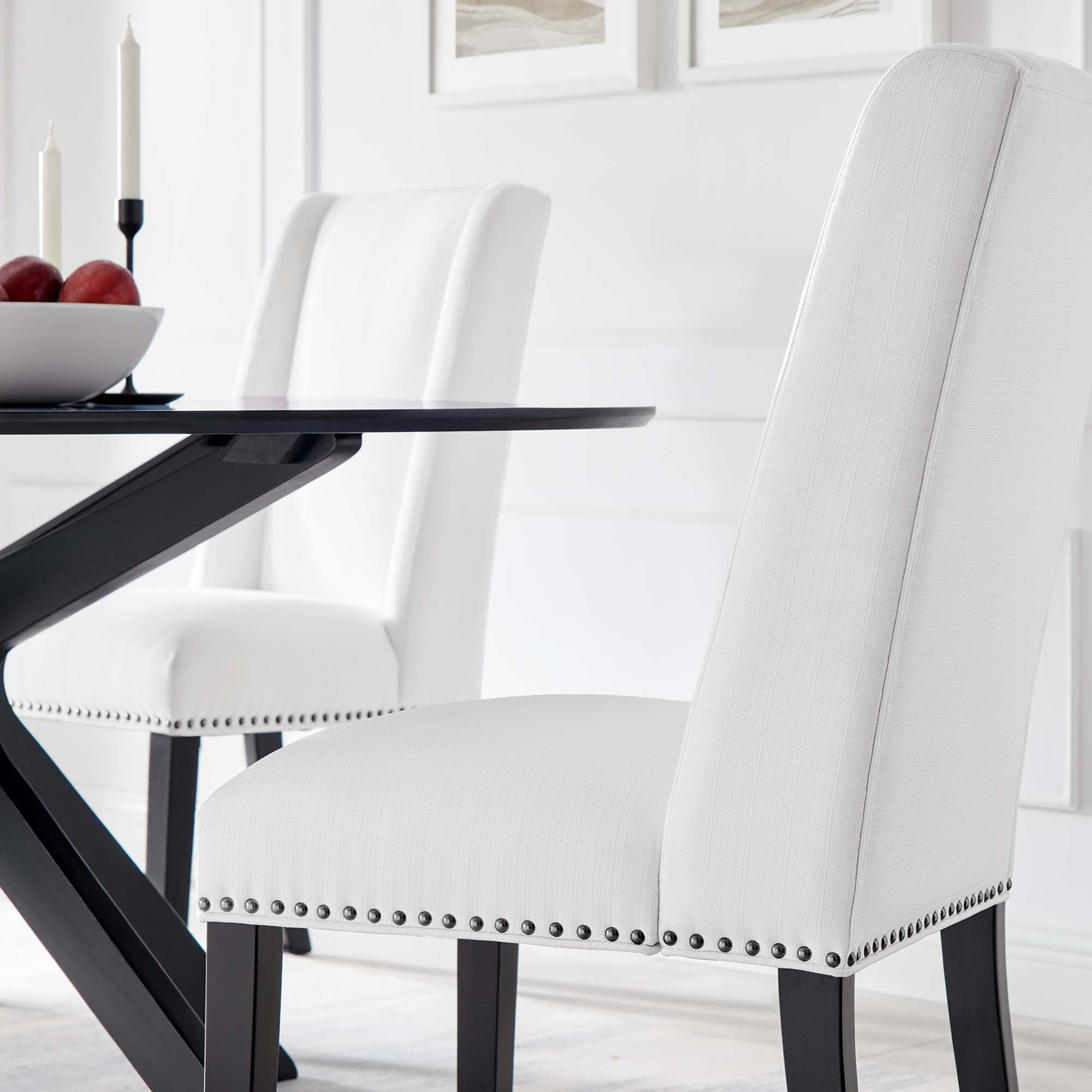 Baron Fabric Dining Chair, White