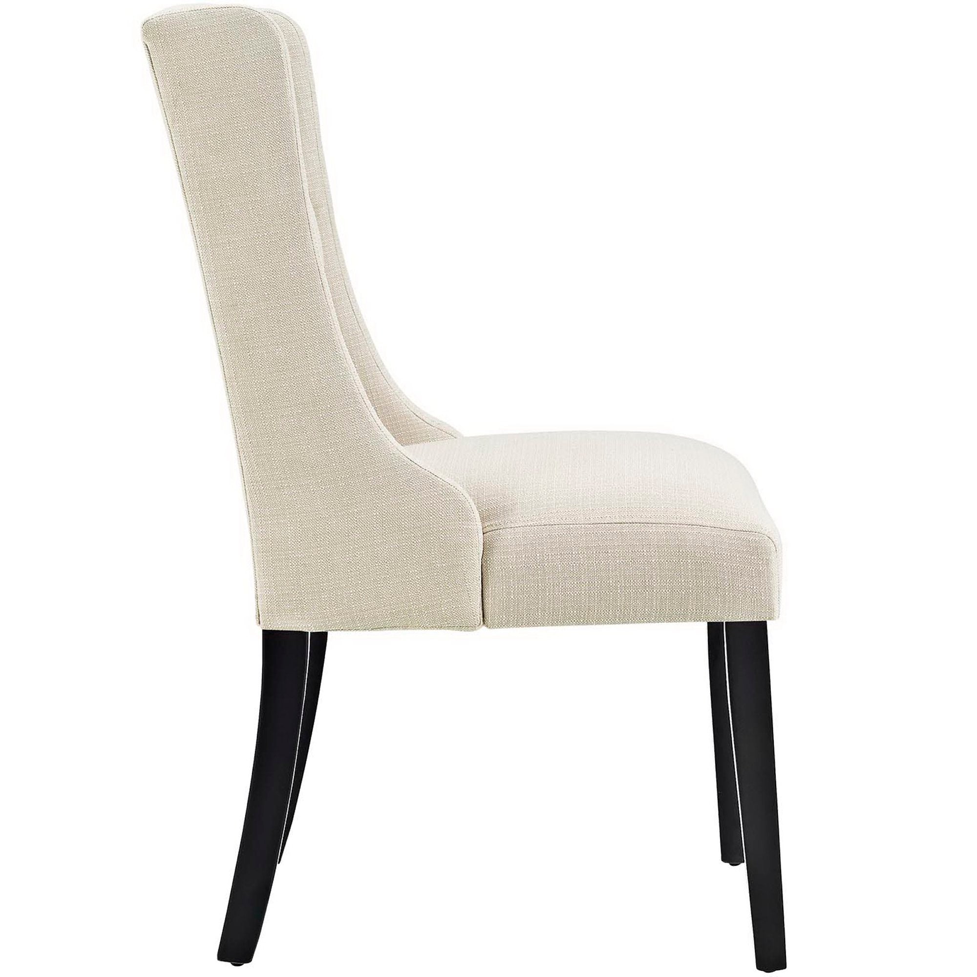 Baronet Button Tufted Fabric Dining Chair, Beige