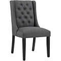 Baronet Button Tufted Fabric Dining Chair, Gray