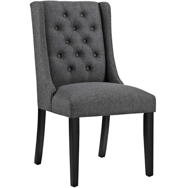 Baronet Button Tufted Fabric Dining Chair, Gray