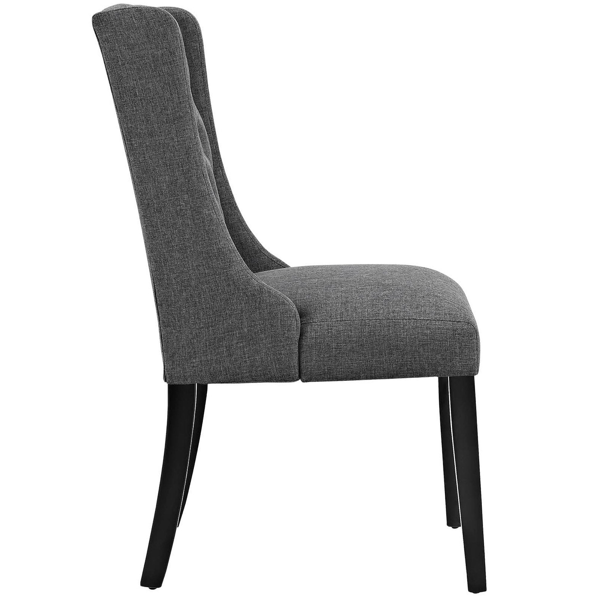 Baronet Button Tufted Fabric Dining Chair, Gray