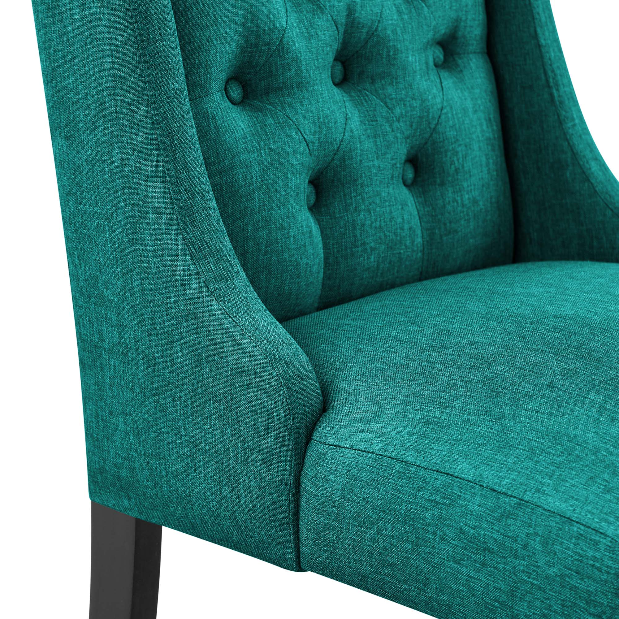 Baronet Button Tufted Fabric Dining Chair, Teal