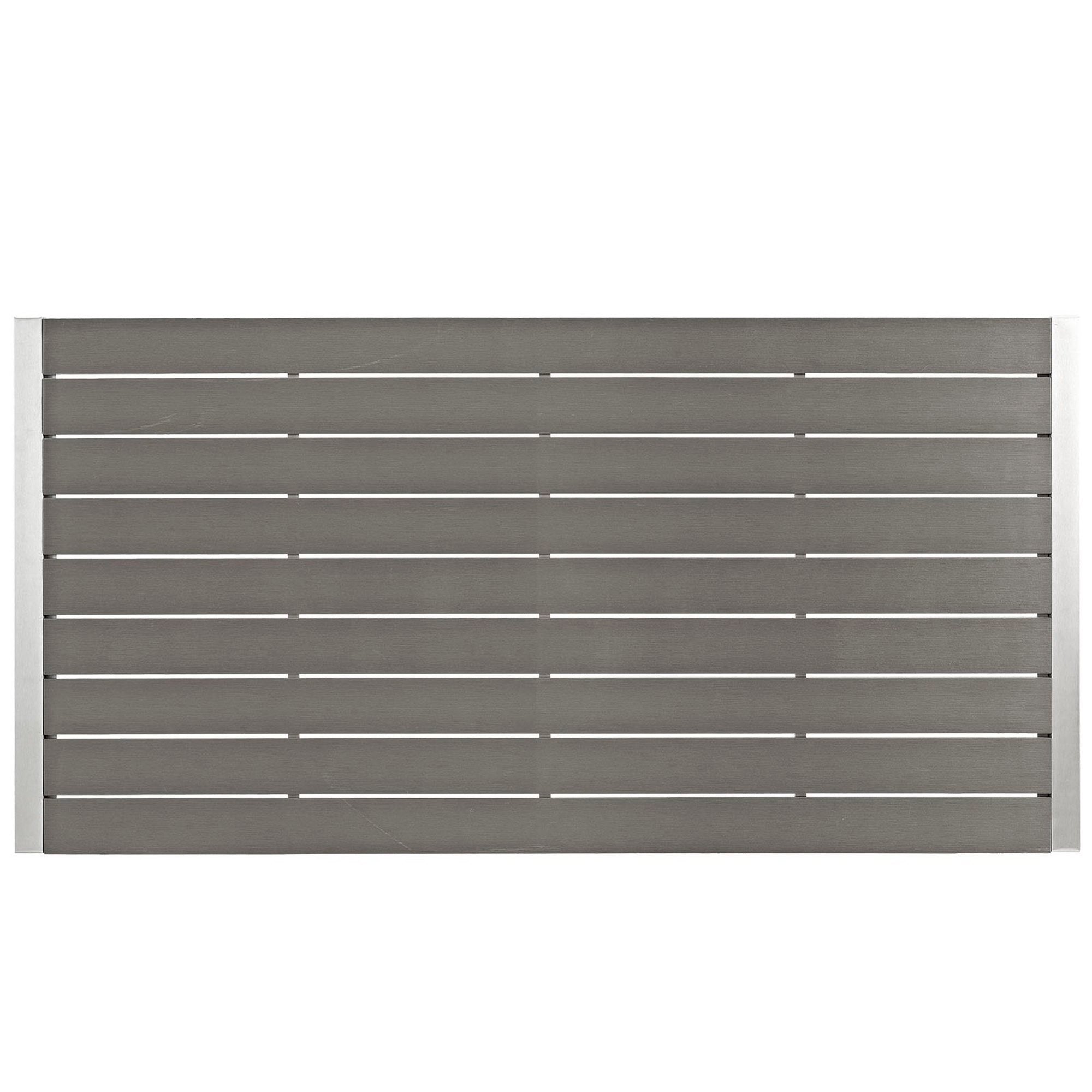 Shore Outdoor Patio Aluminum Dining Table, Silver Gray