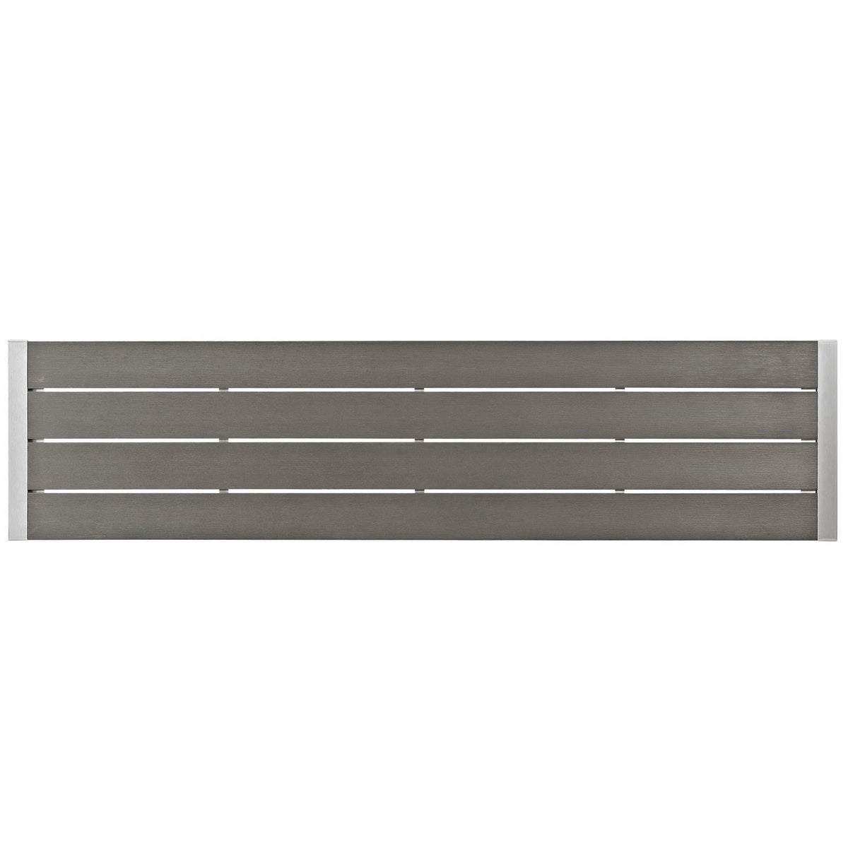 Shore Outdoor Patio Aluminum Bench, Silver Gray