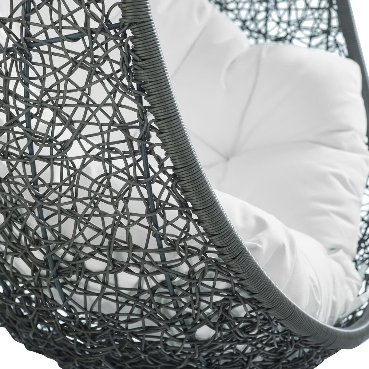 Hide Outdoor Patio Swing Chair With Stand, Gray White