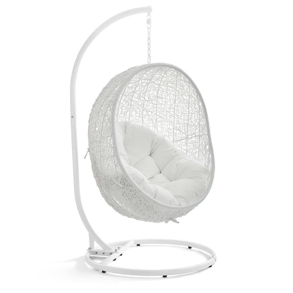 Hide Outdoor Patio Swing Chair With Stand, White