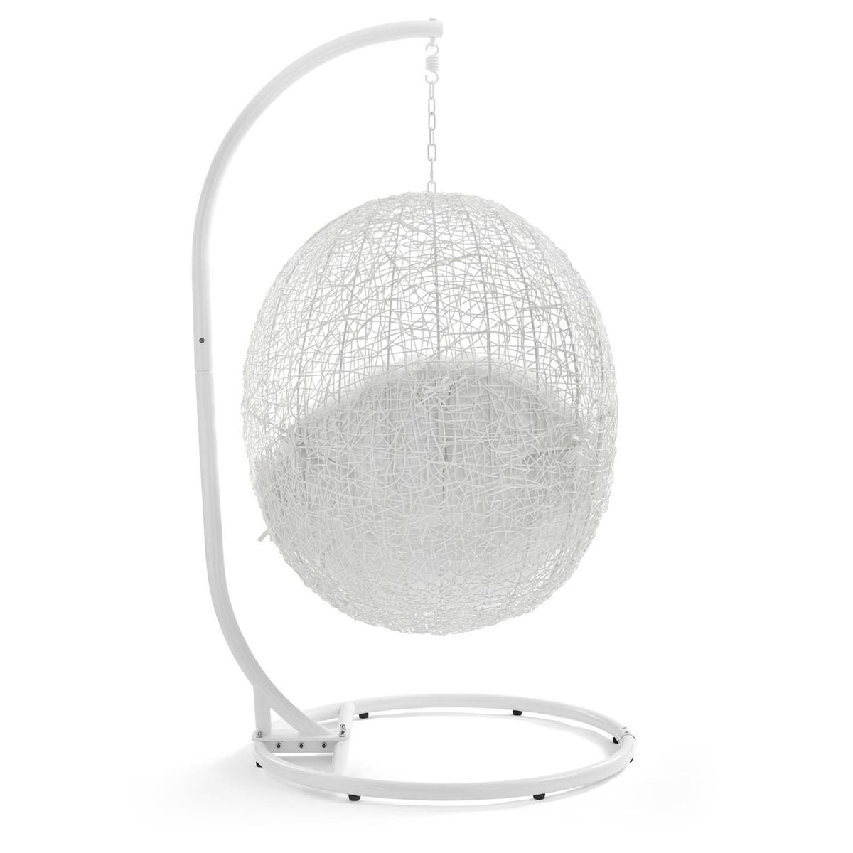 Hide Outdoor Patio Swing Chair With Stand, White