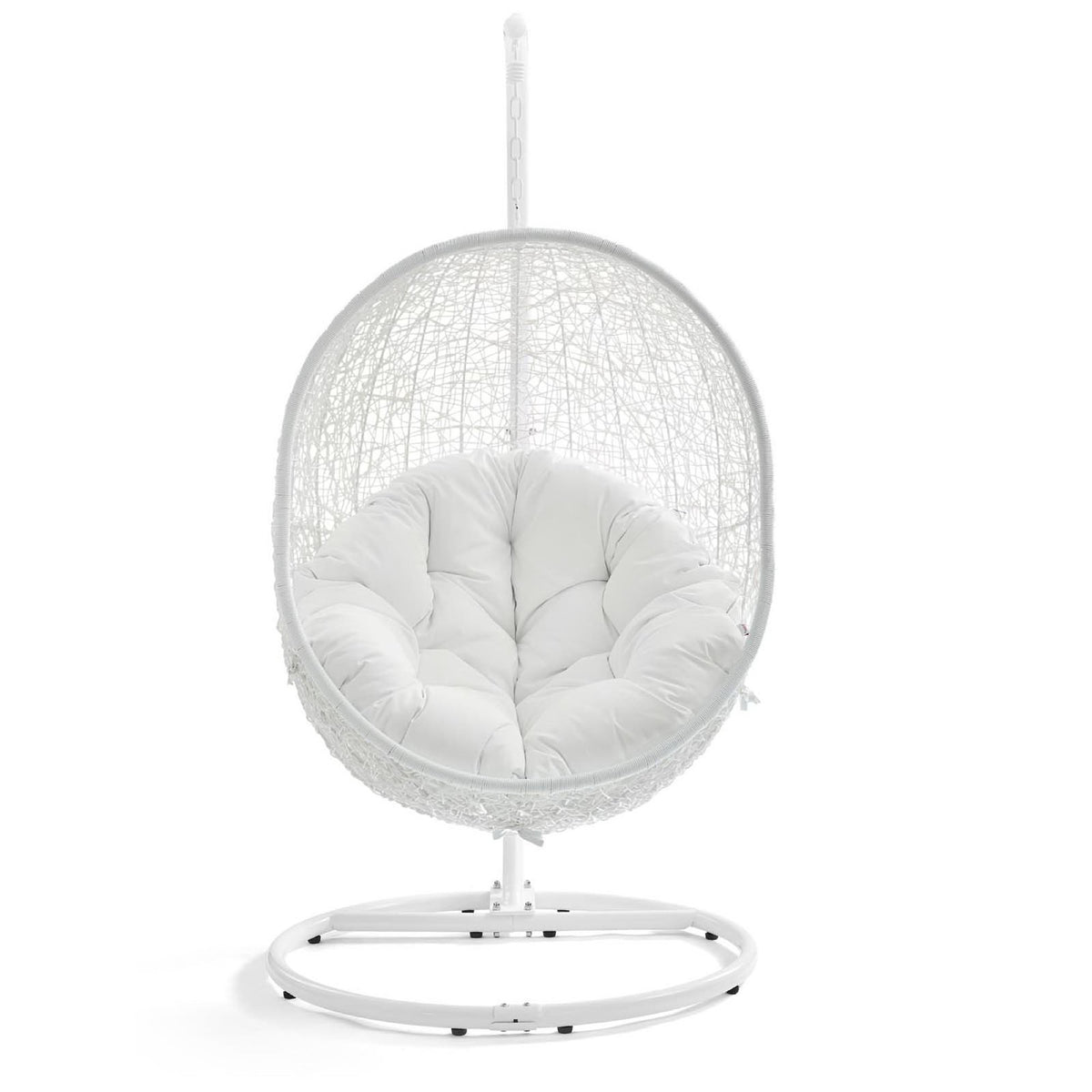 Hide Outdoor Patio Swing Chair With Stand, White