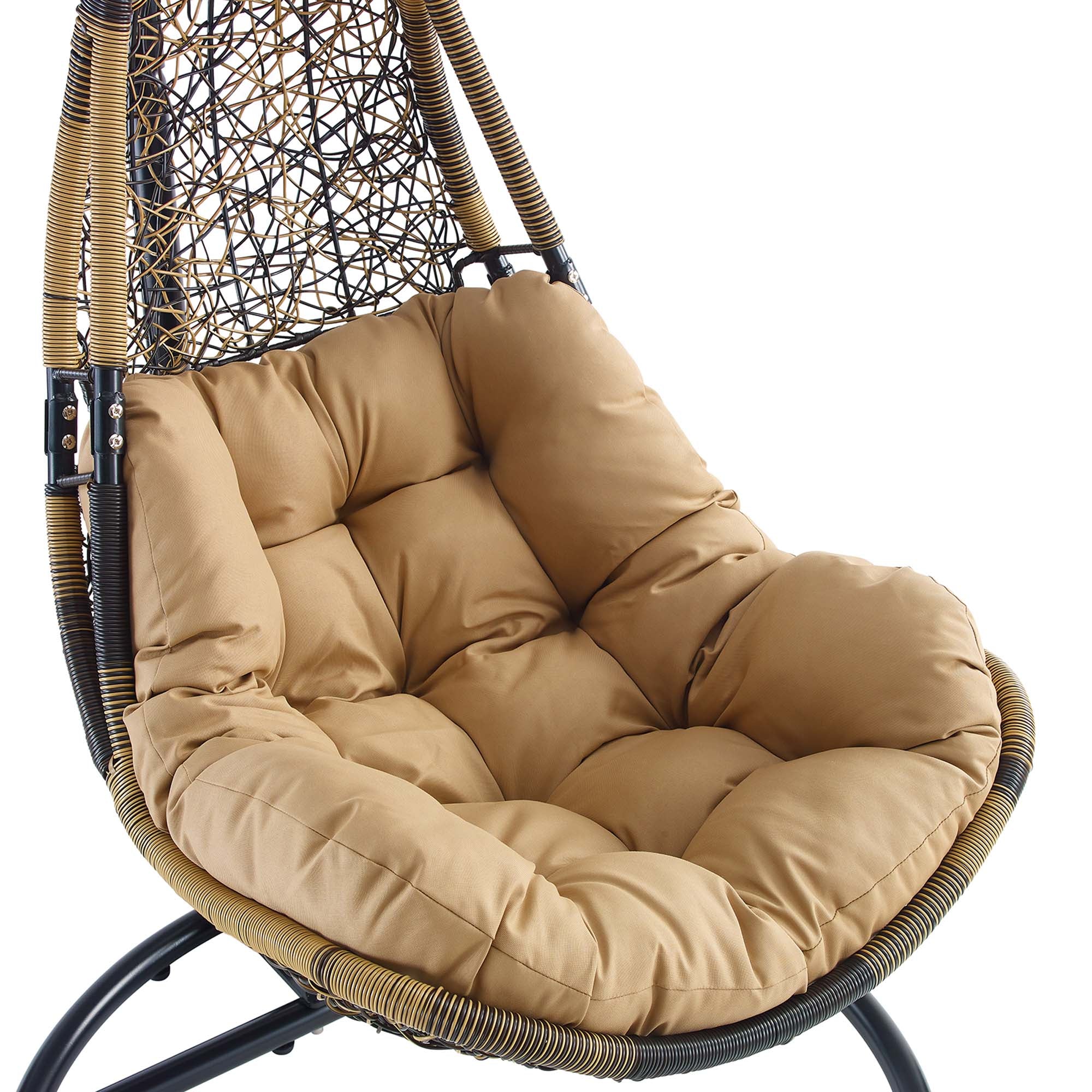 Abate Wicker Rattan Outdoor Patio Swing Chair, Black Mocha