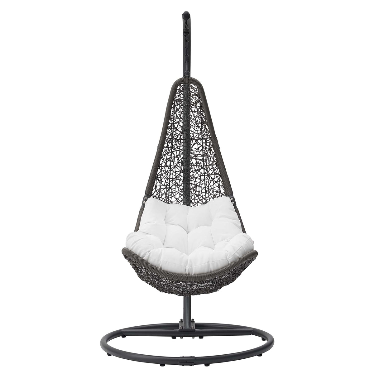 Abate Wicker Rattan Outdoor Patio Swing Chair, Gray White