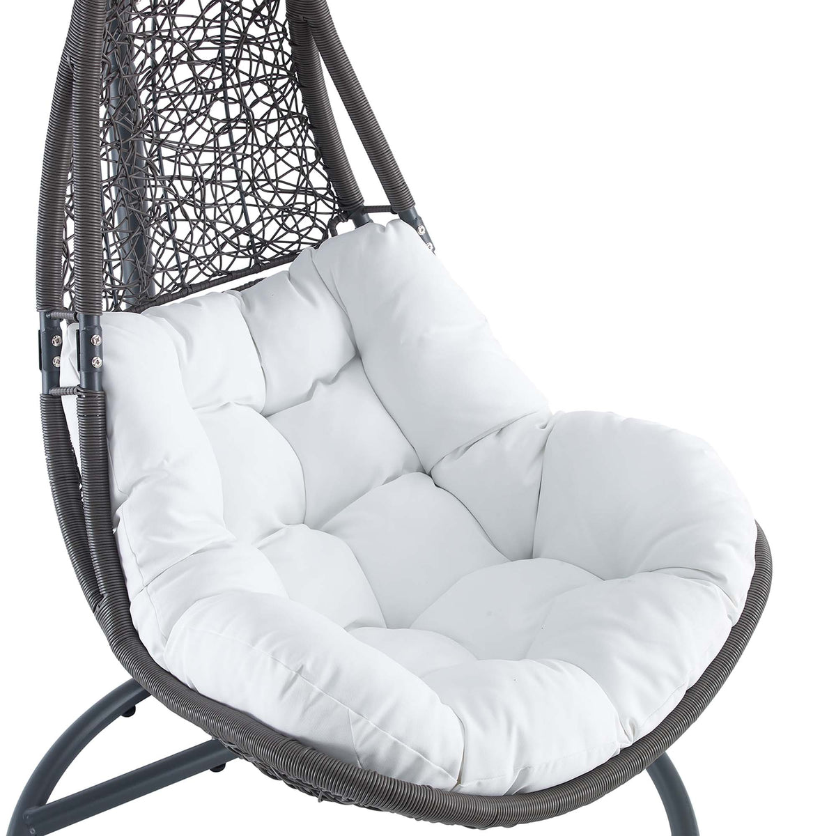 Abate Wicker Rattan Outdoor Patio Swing Chair, Gray White