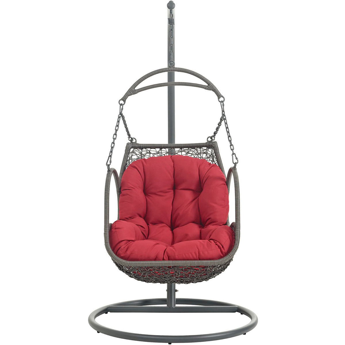 Arbor Outdoor Patio Wood Swing Chair, Red