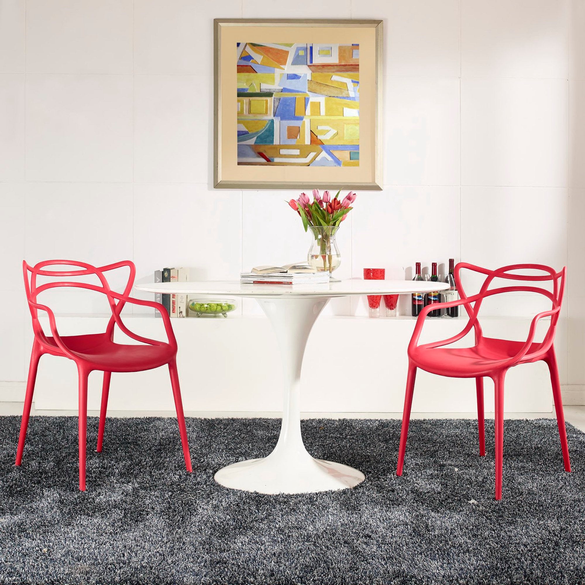 Entangled Dining Set Set of 2, Red