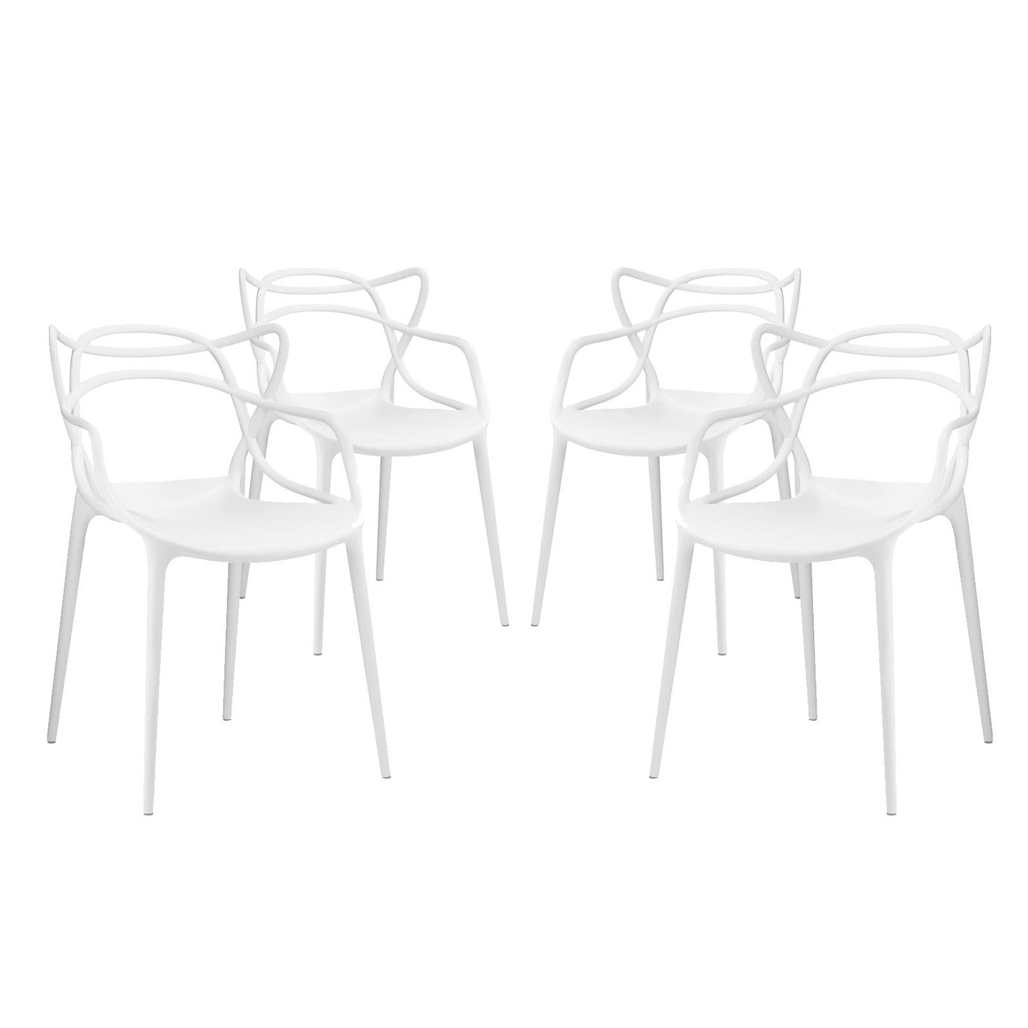Entangled Dining Set Set of 4, White