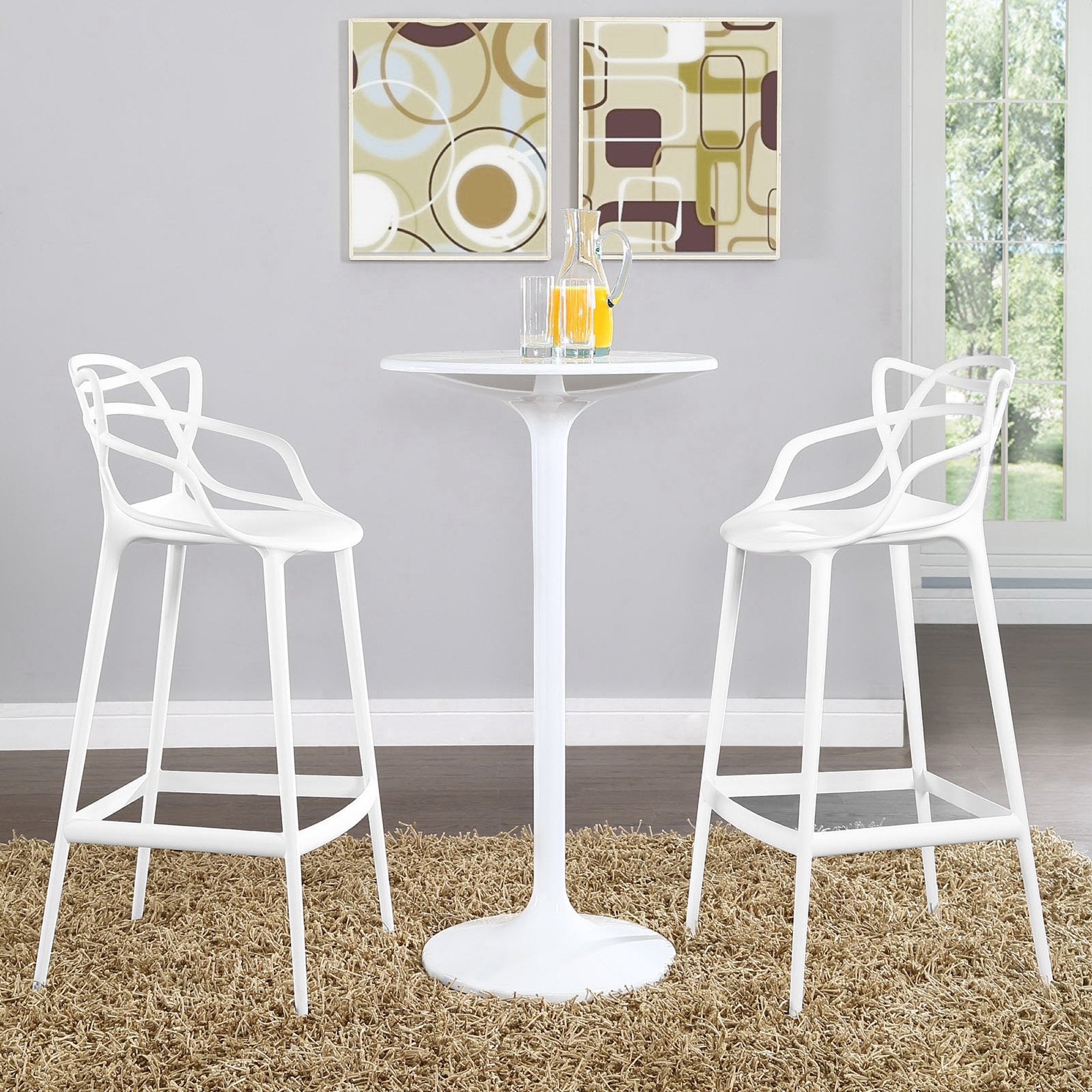 Entangled Bar Stool Set of 2, White