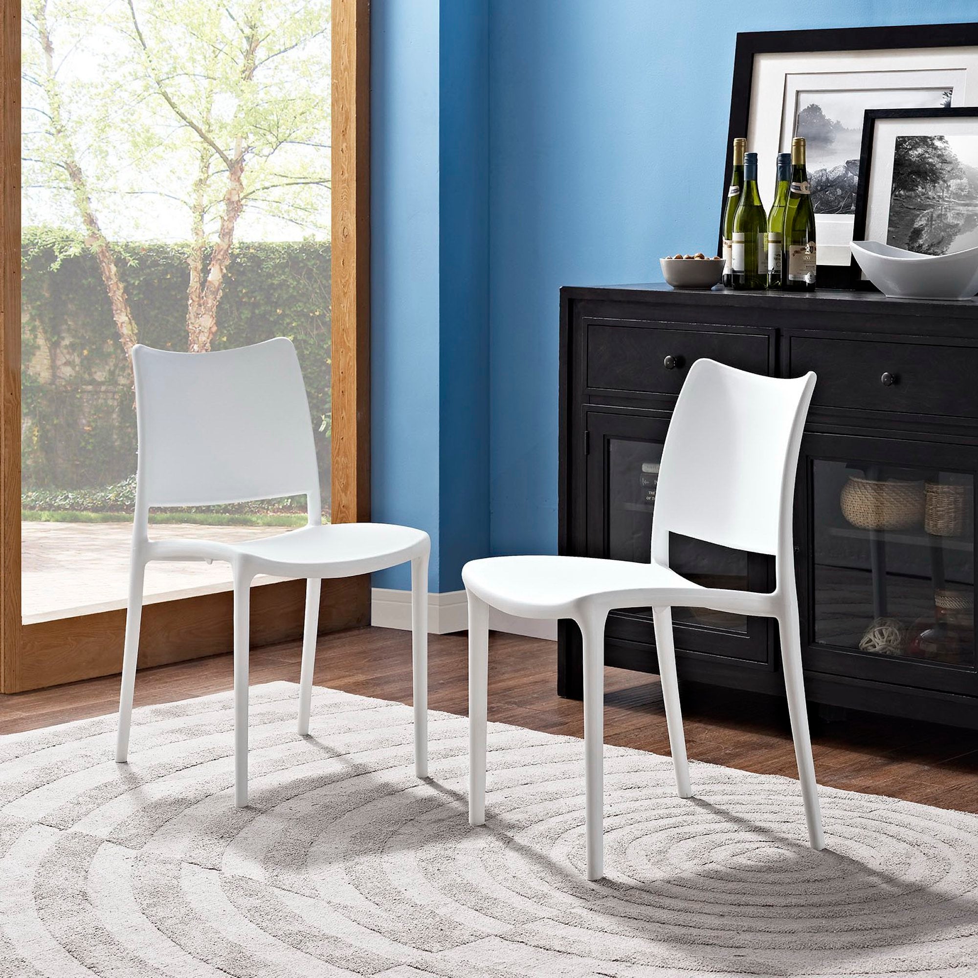 Hipster Dining Side Chair Set of 2, White