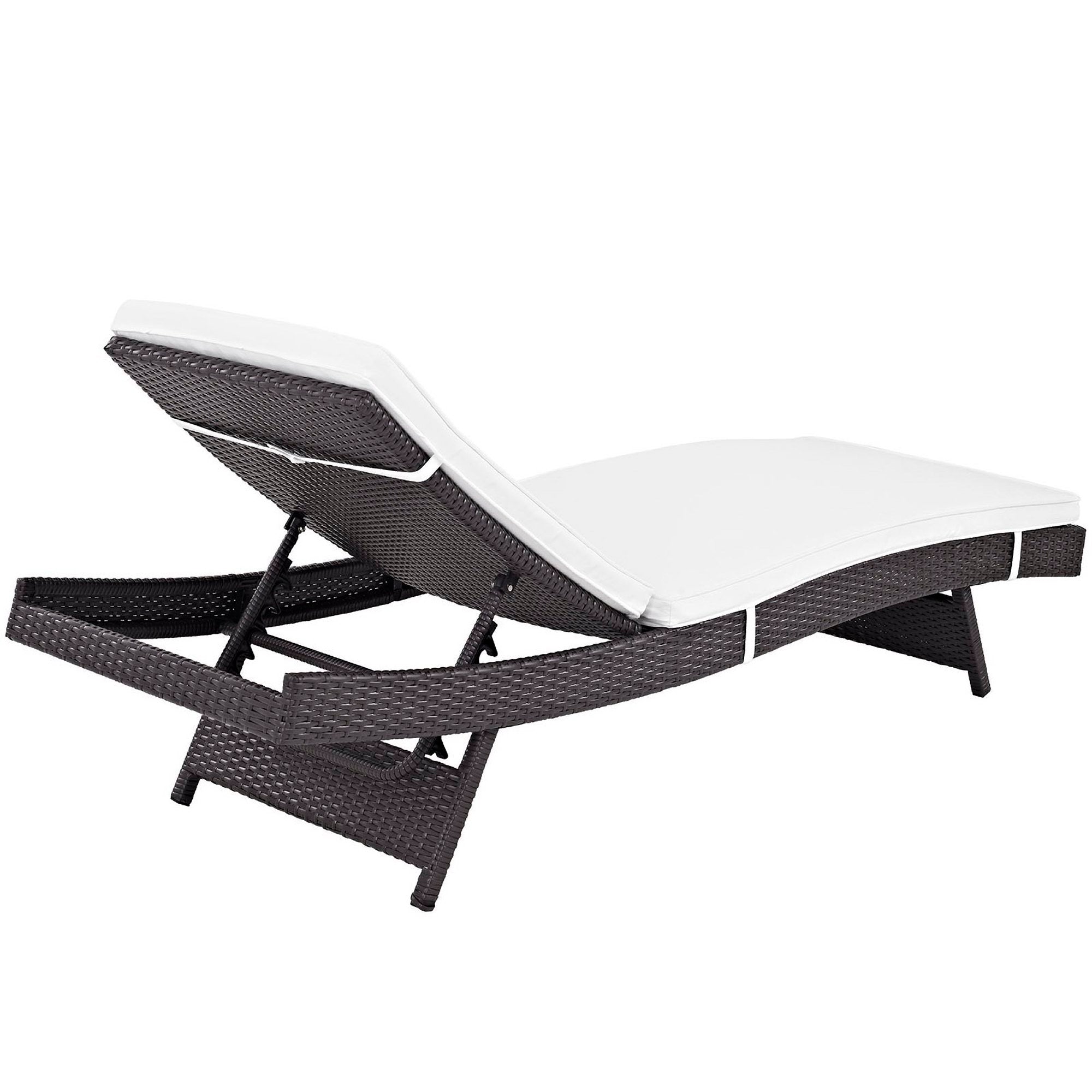 Convene Outdoor Patio Chaise Set of 2, Espresso White