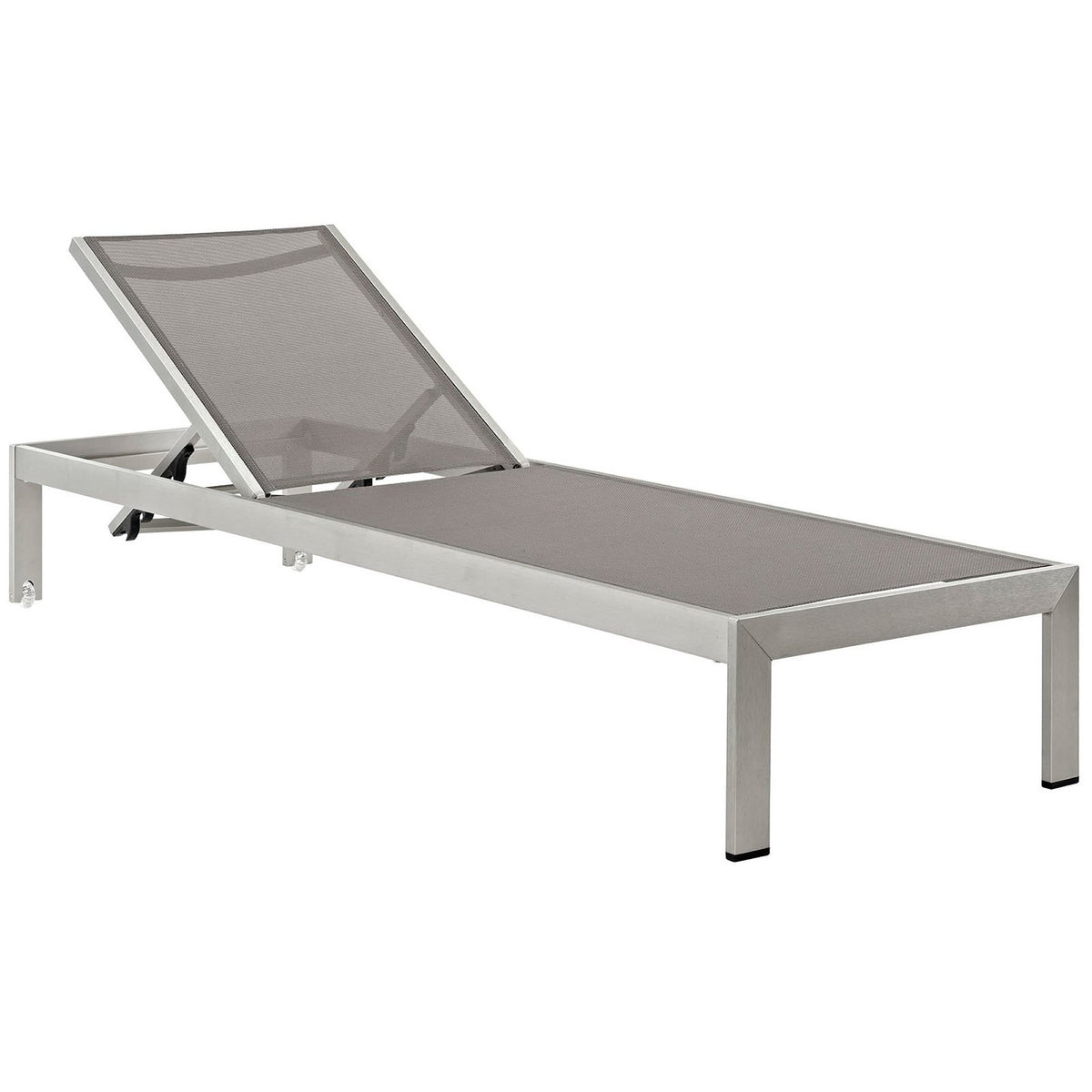 Shore 3 Piece Outdoor Patio Aluminum Set, Silver Gray