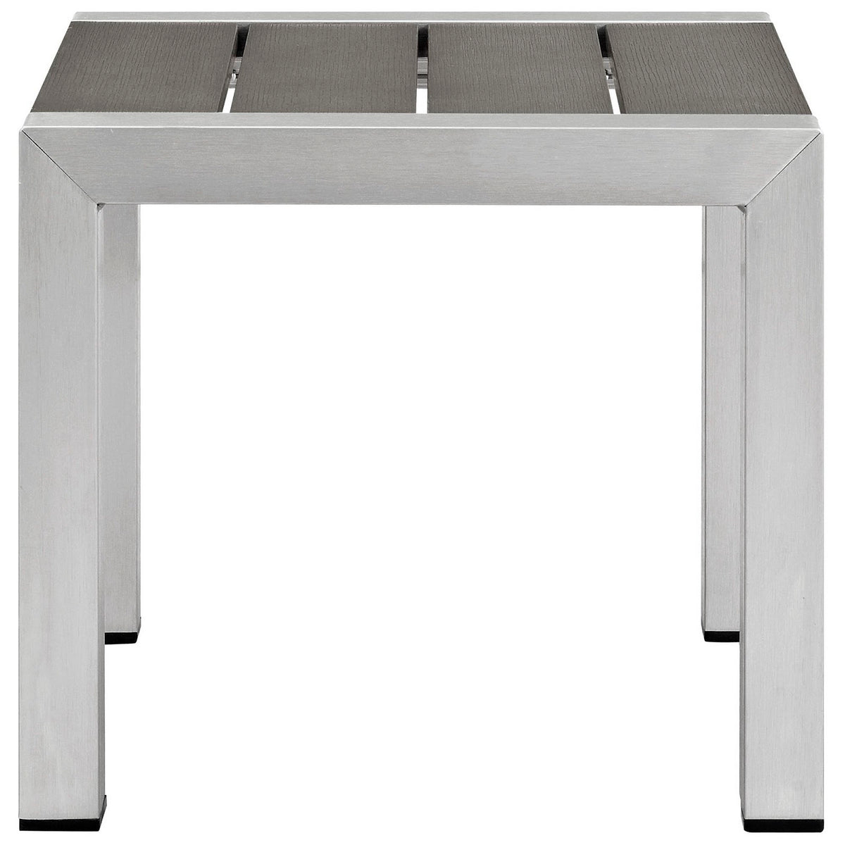 Shore 3 Piece Outdoor Patio Aluminum Set, Silver Gray